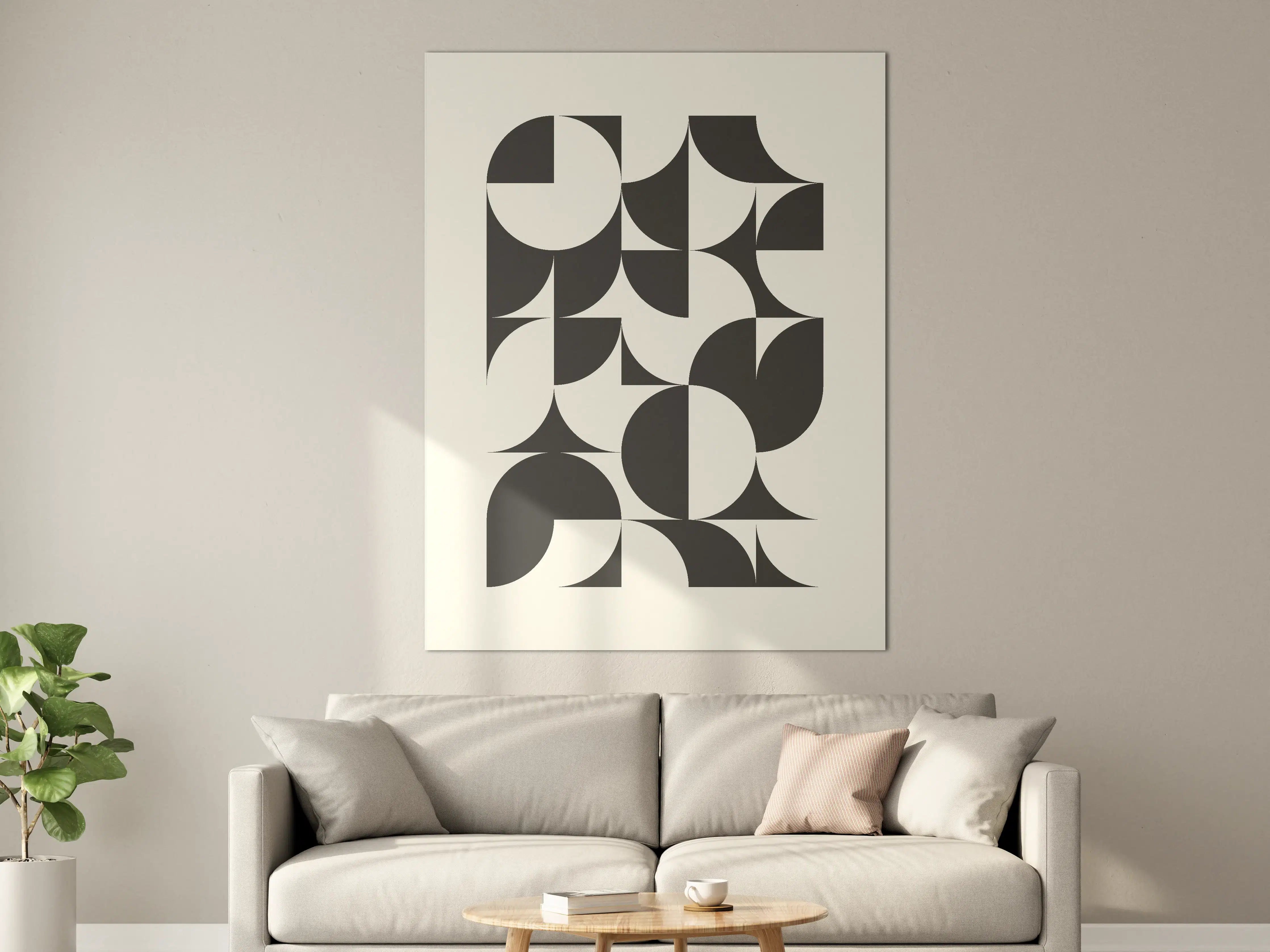 Große Wandbilder - Schwarz-Weiß-Geometrische Formen