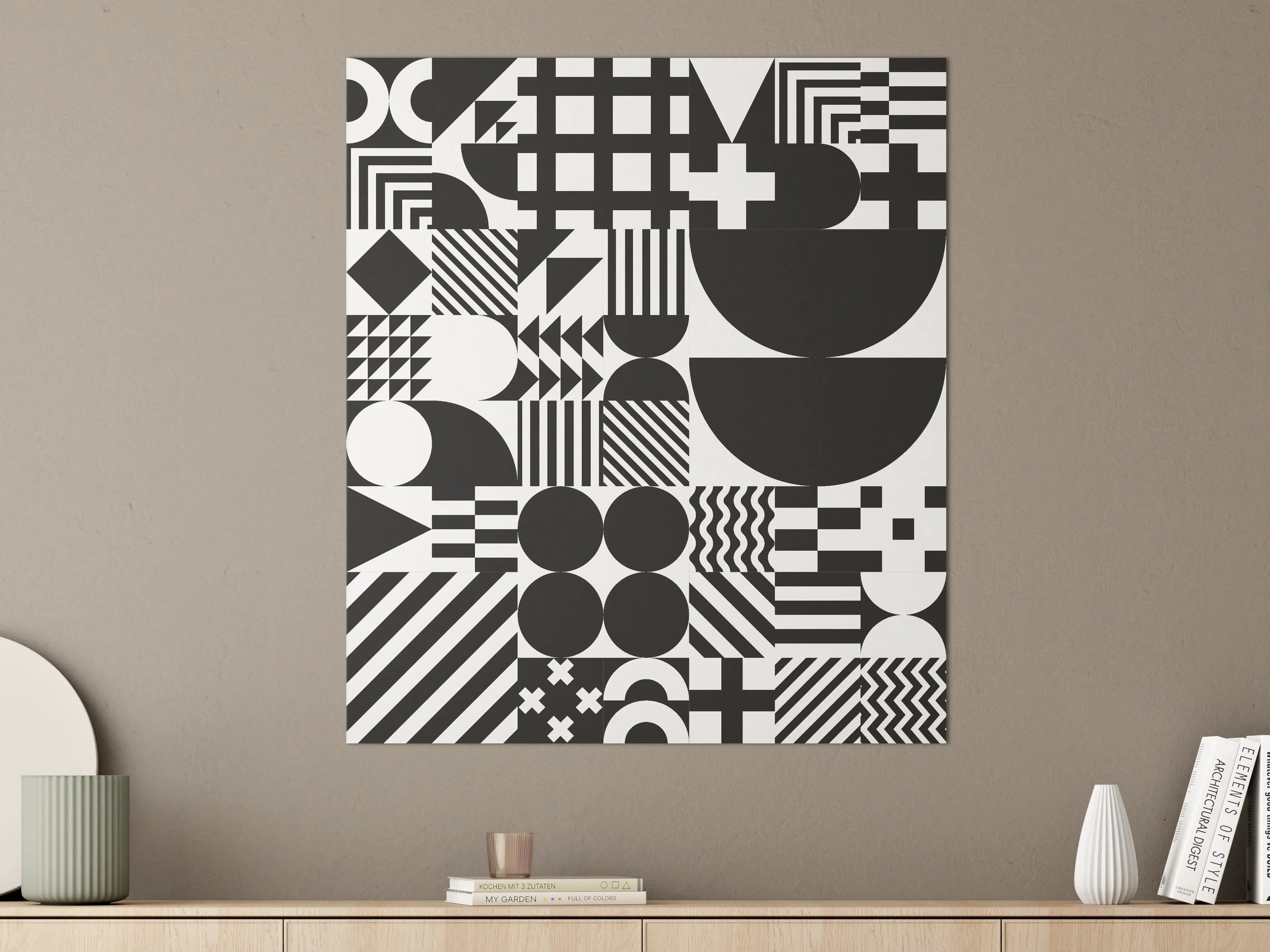 Große Wandbilder - Schwarz-Weiß Geometrische Muster