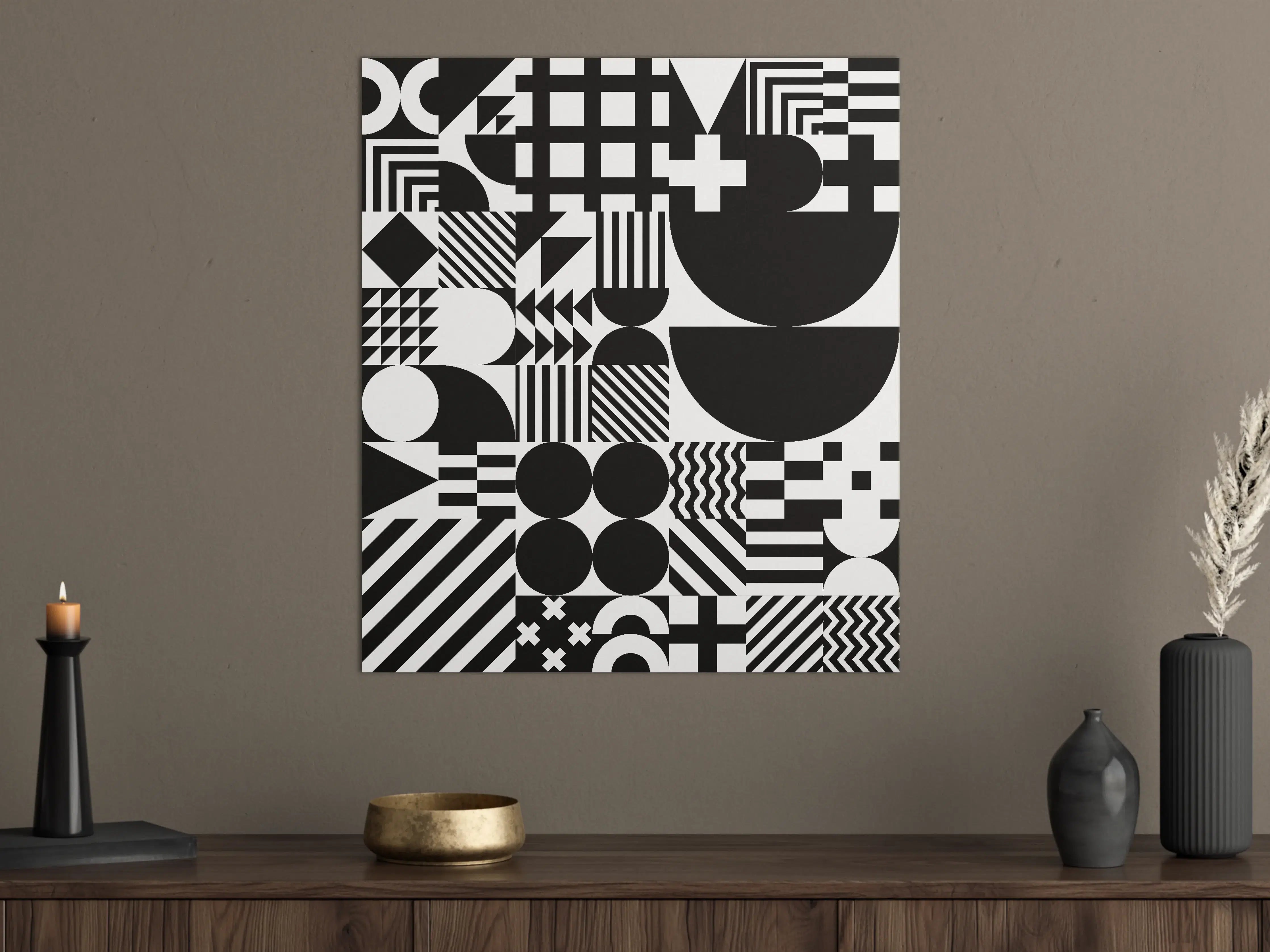 Große Wandbilder - Schwarz-Weiß Geometrische Muster