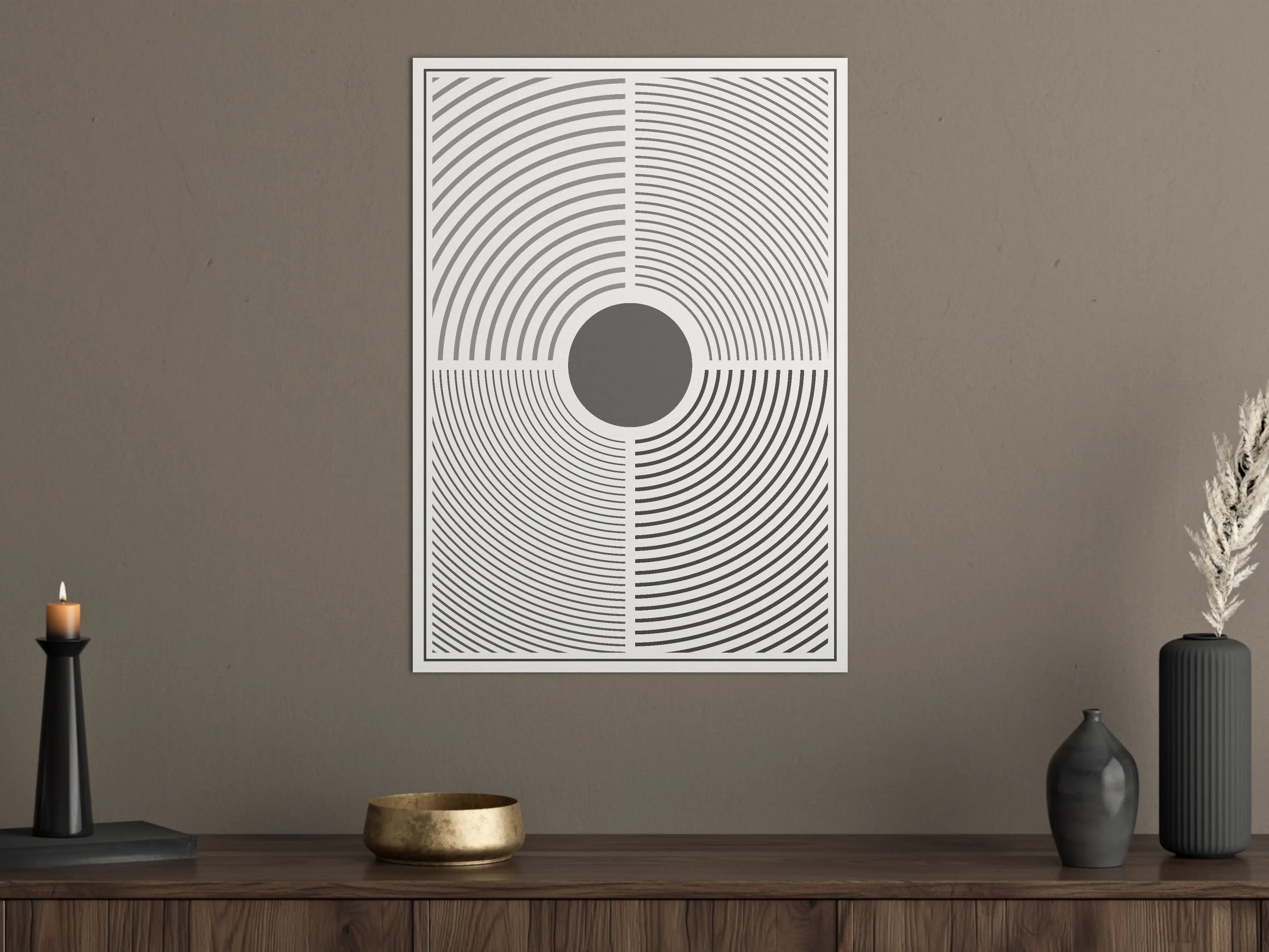 Große Wandbilder - Schwarz-Weiß-Graustufen-Design mit Kreis