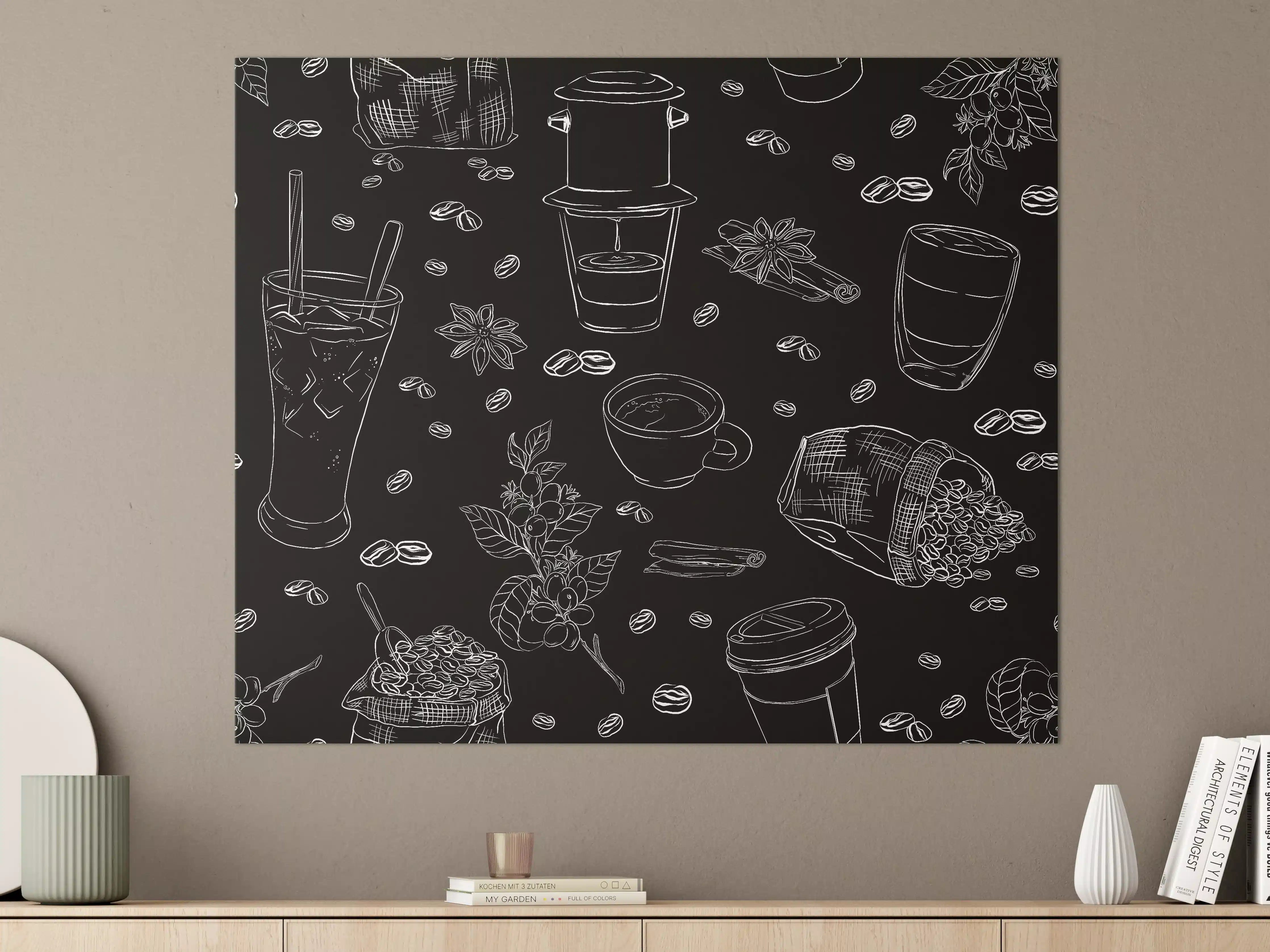 Große Wandbilder - Schwarz-Weiß Kaffee-Gewürze