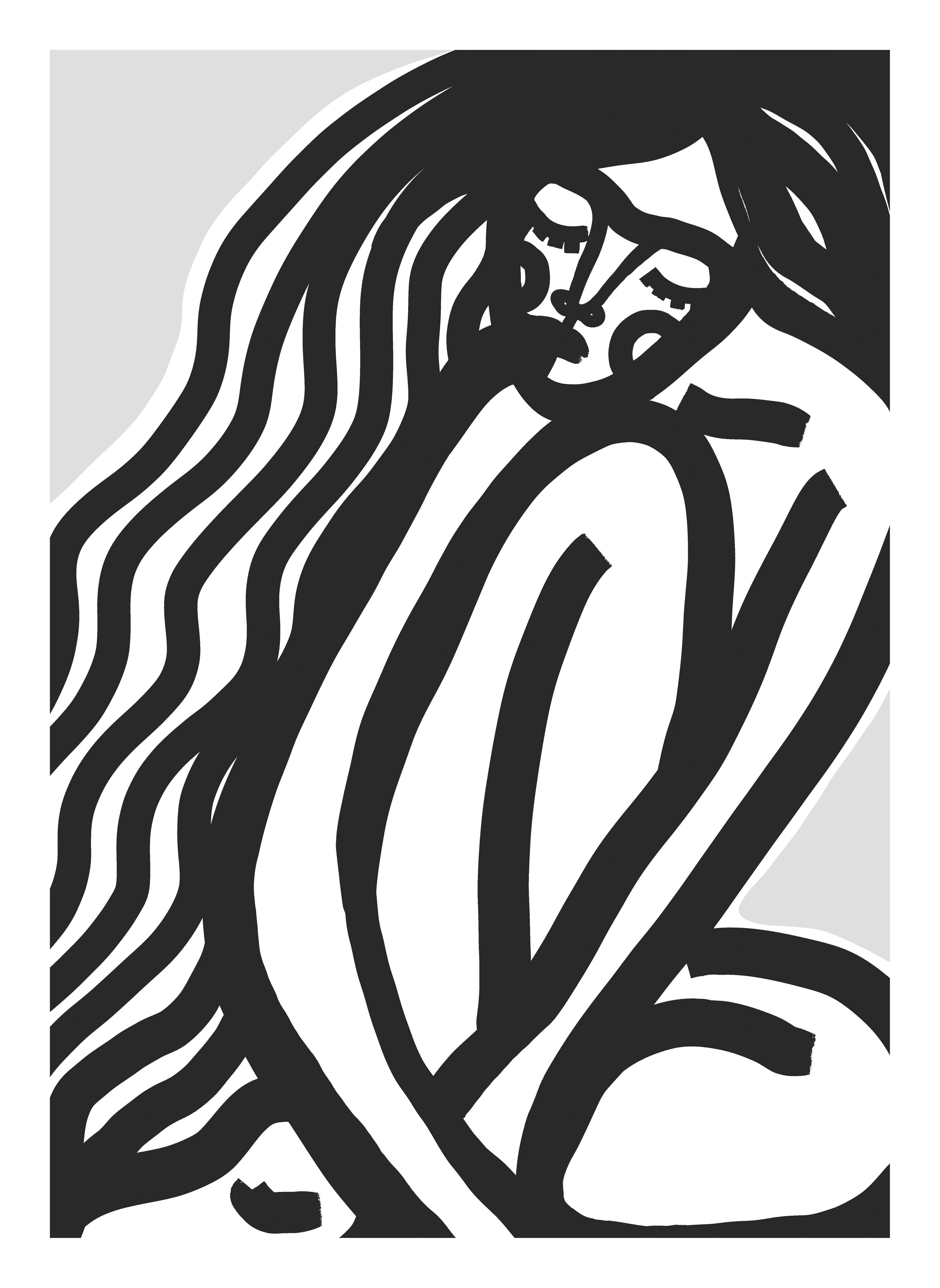 Große Wandbilder-Schwarz-Weiß-Kunstwerk einer sitzenden Frau