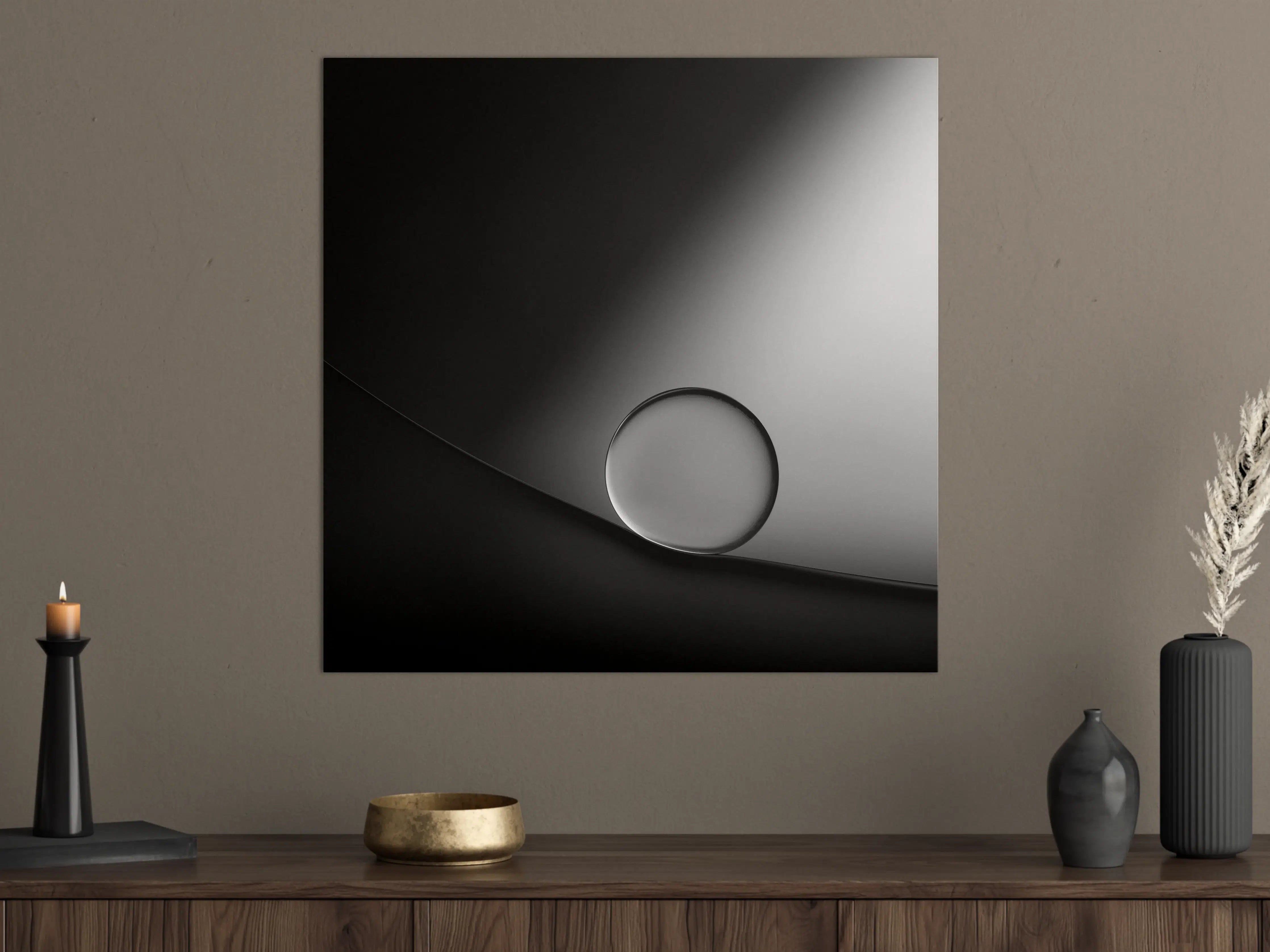 Große Wandbilder - Schwarz-Weiß Minimalismus mit Kreisdetail
