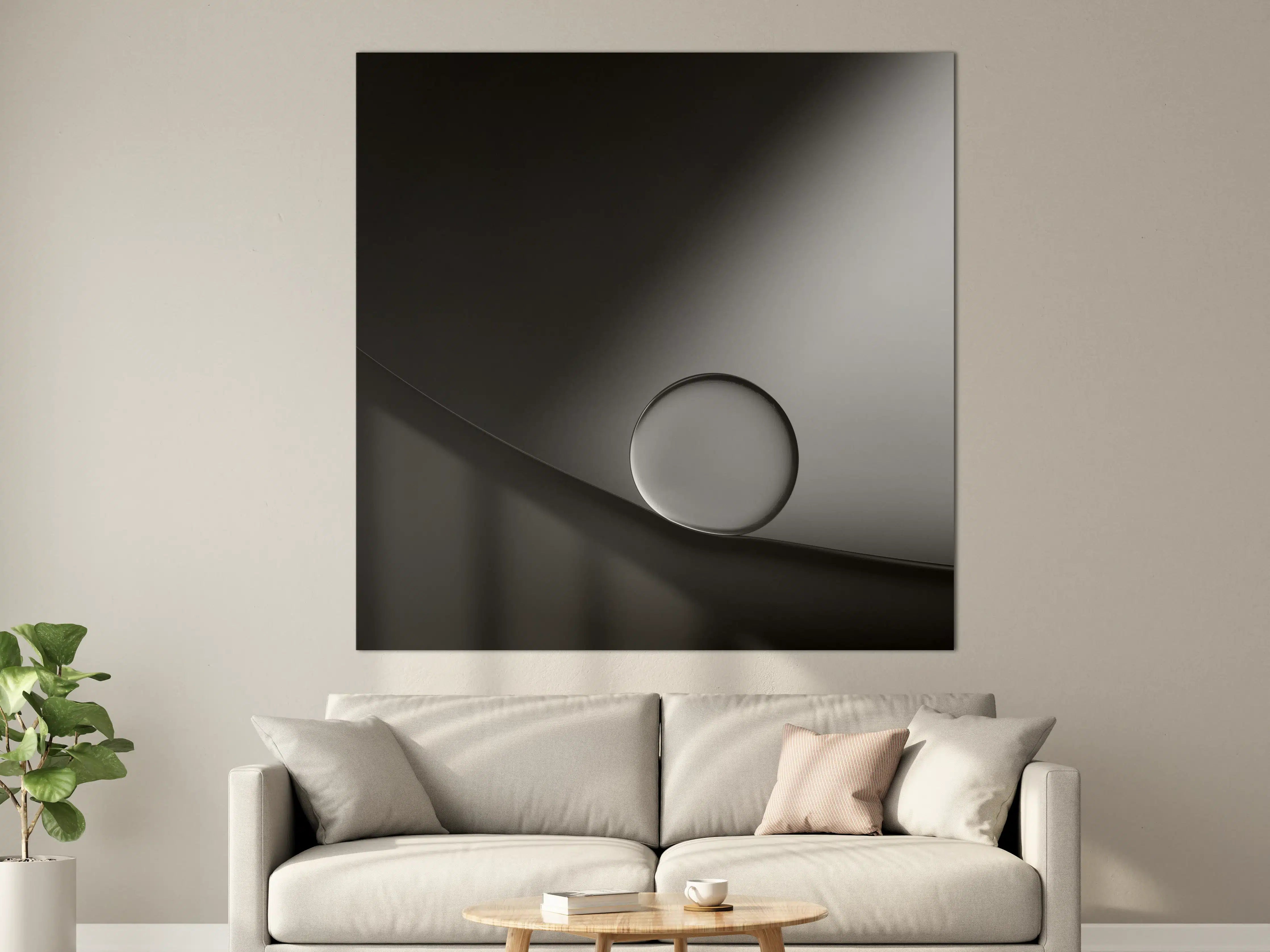 Große Wandbilder - Schwarz-Weiß Minimalismus mit Kreisdetail