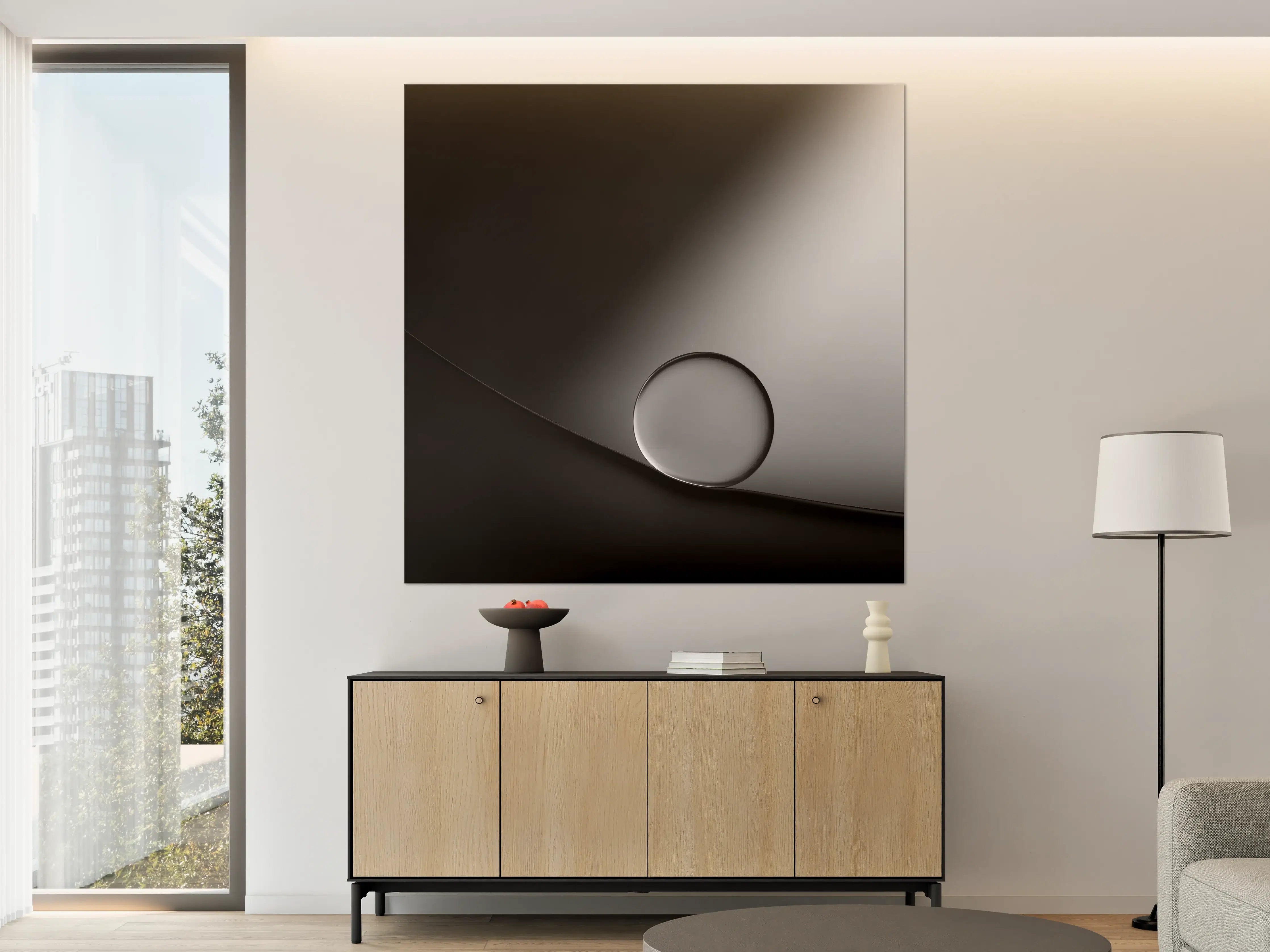 Große Wandbilder - Schwarz-Weiß Minimalismus mit Kreisdetail