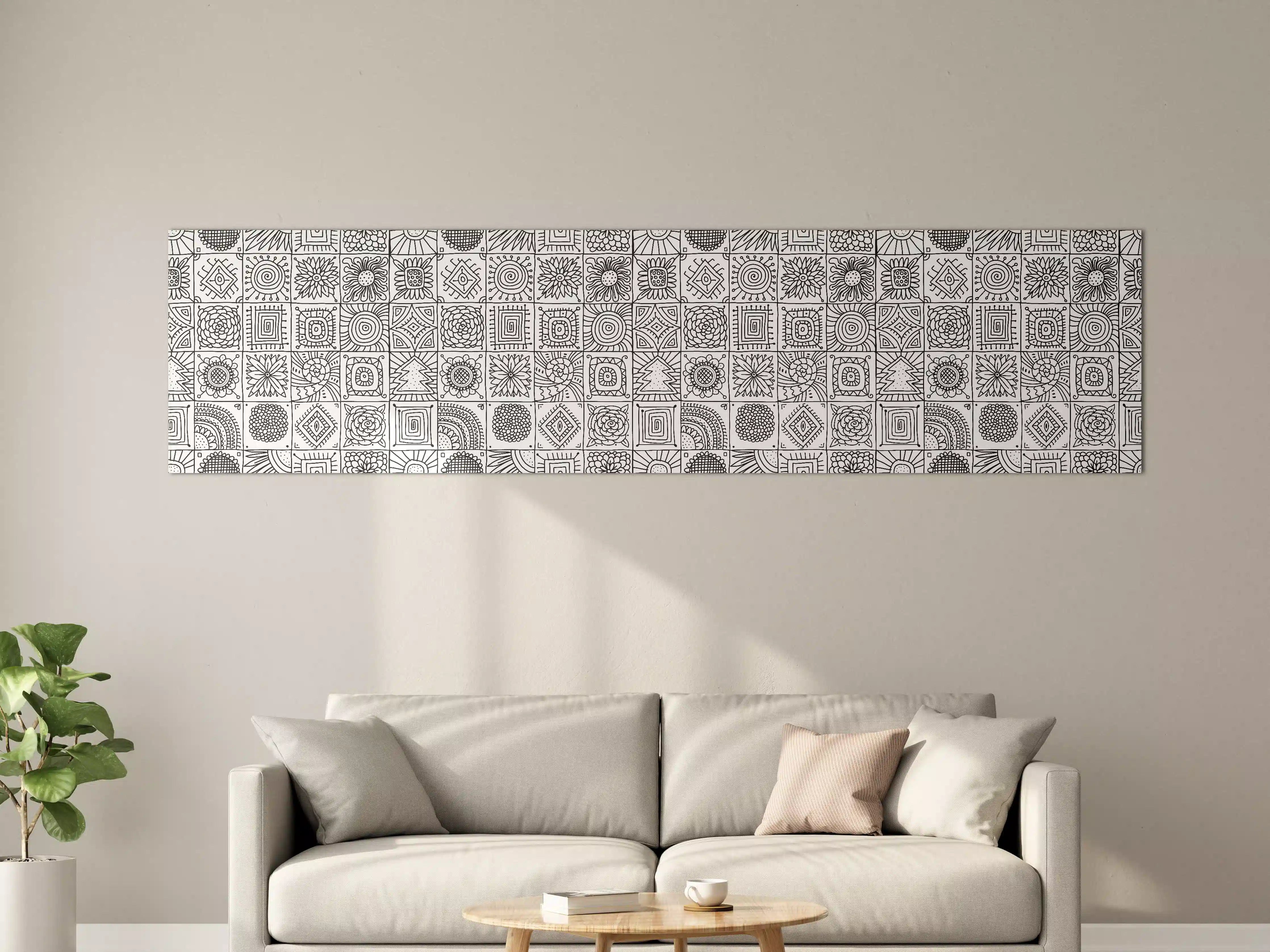 Große Wandbilder - Schwarz-Weiß-Muster in geometrischer Anordnung