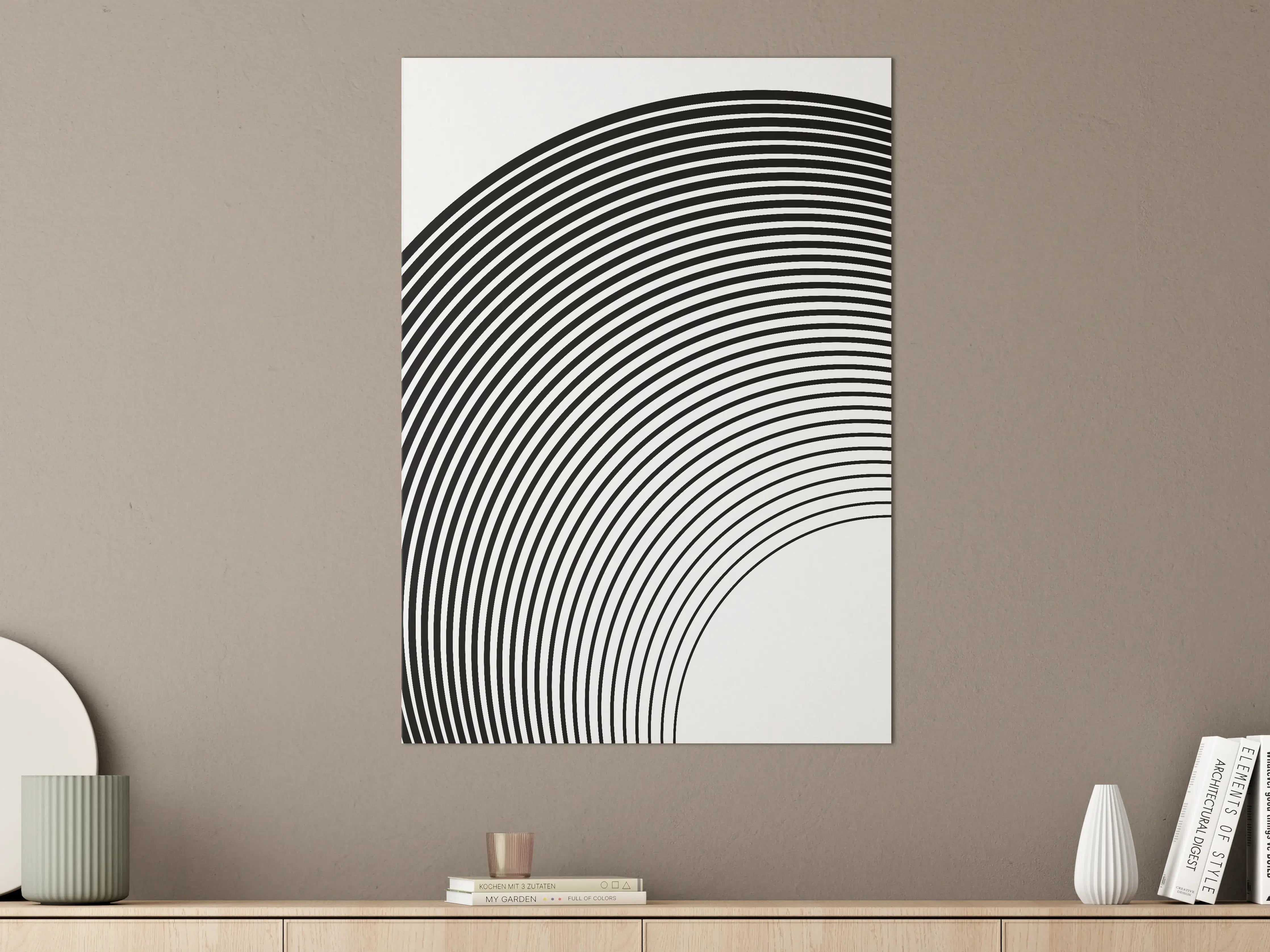 Große Wandbilder - Schwarz-Weiß-Ringe-Design
