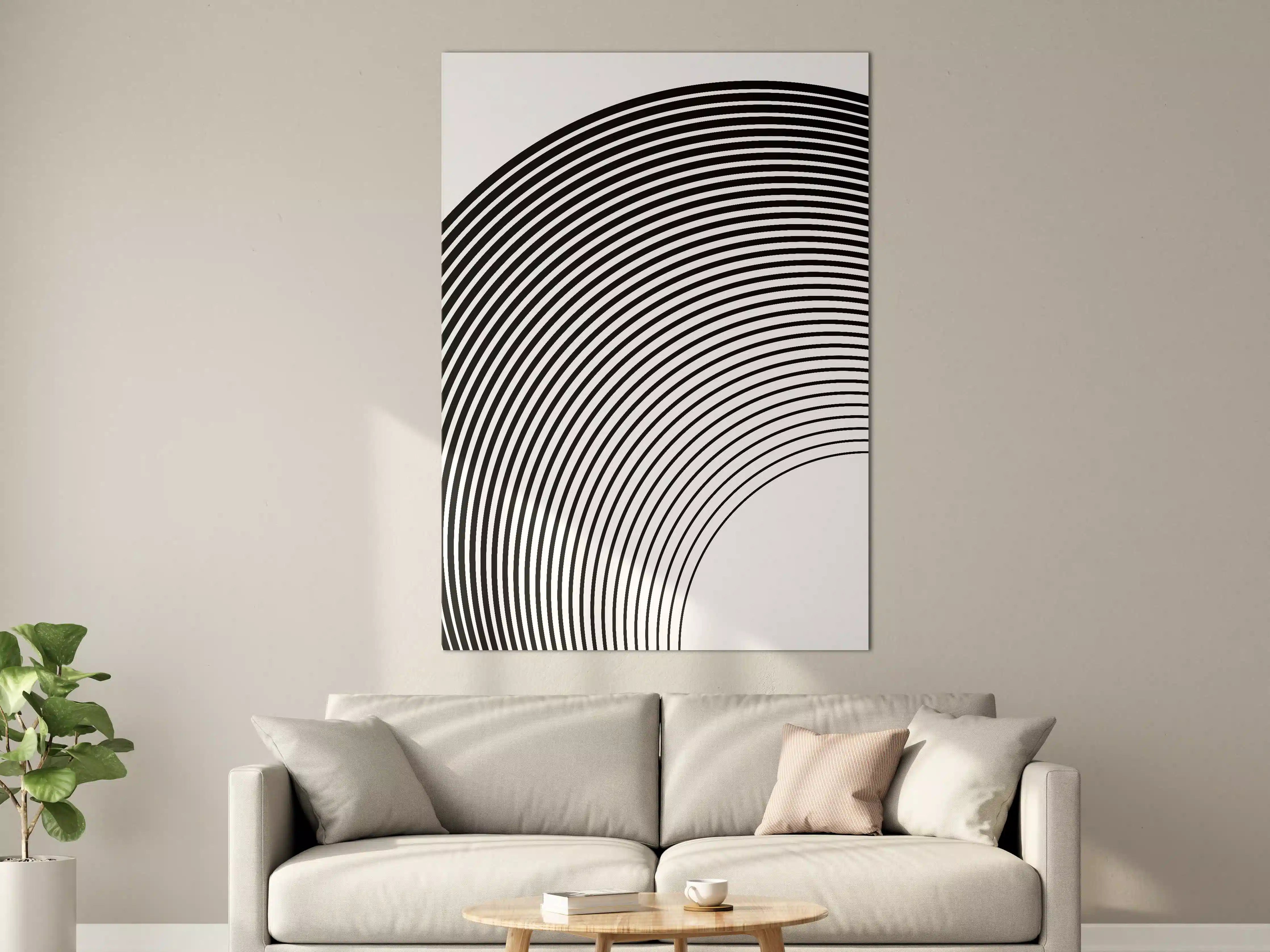 Große Wandbilder - Schwarz-Weiß-Ringe-Design