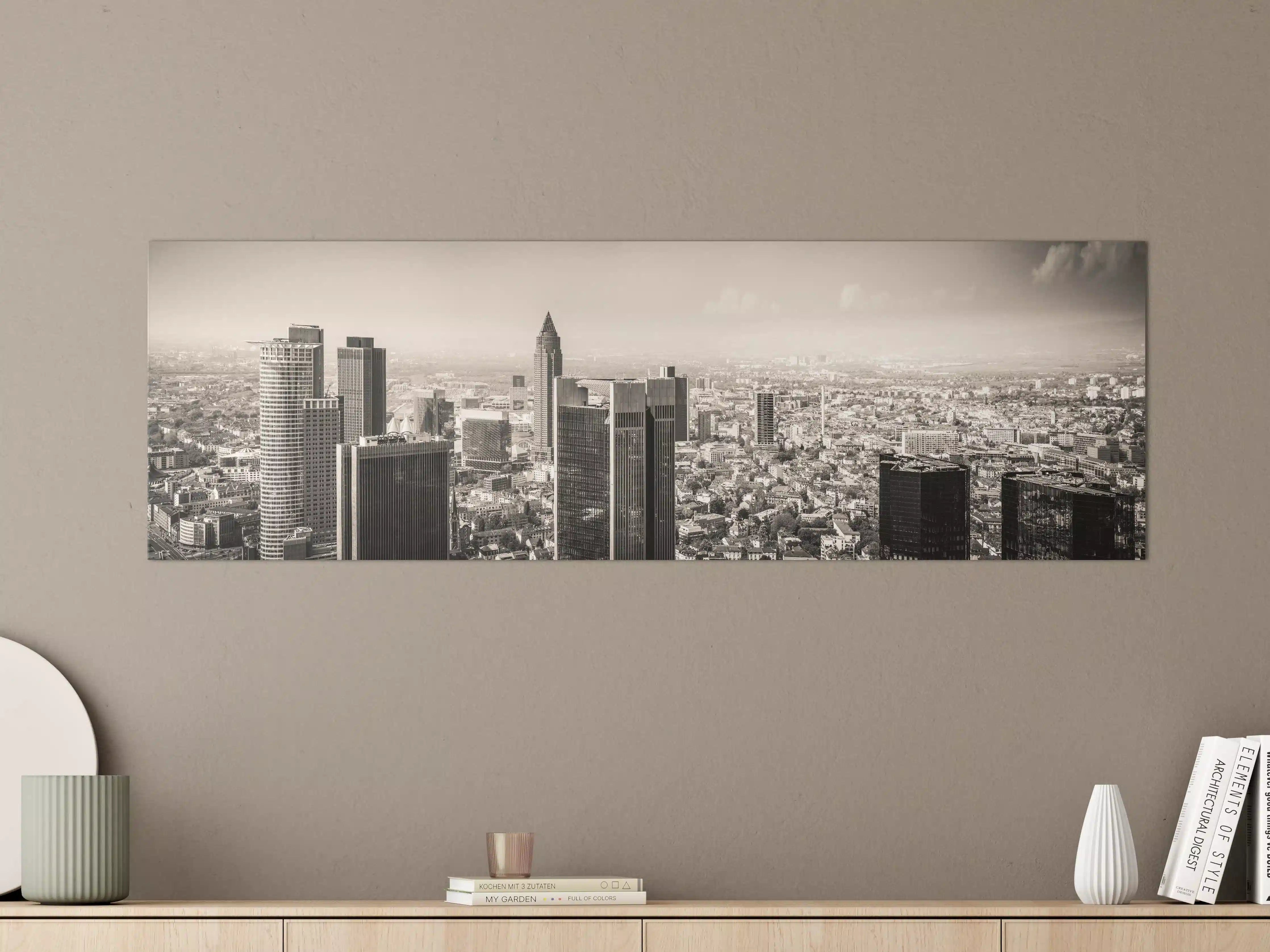 Große Wandbilder - Schwarz-Weiß Skyline Panorama