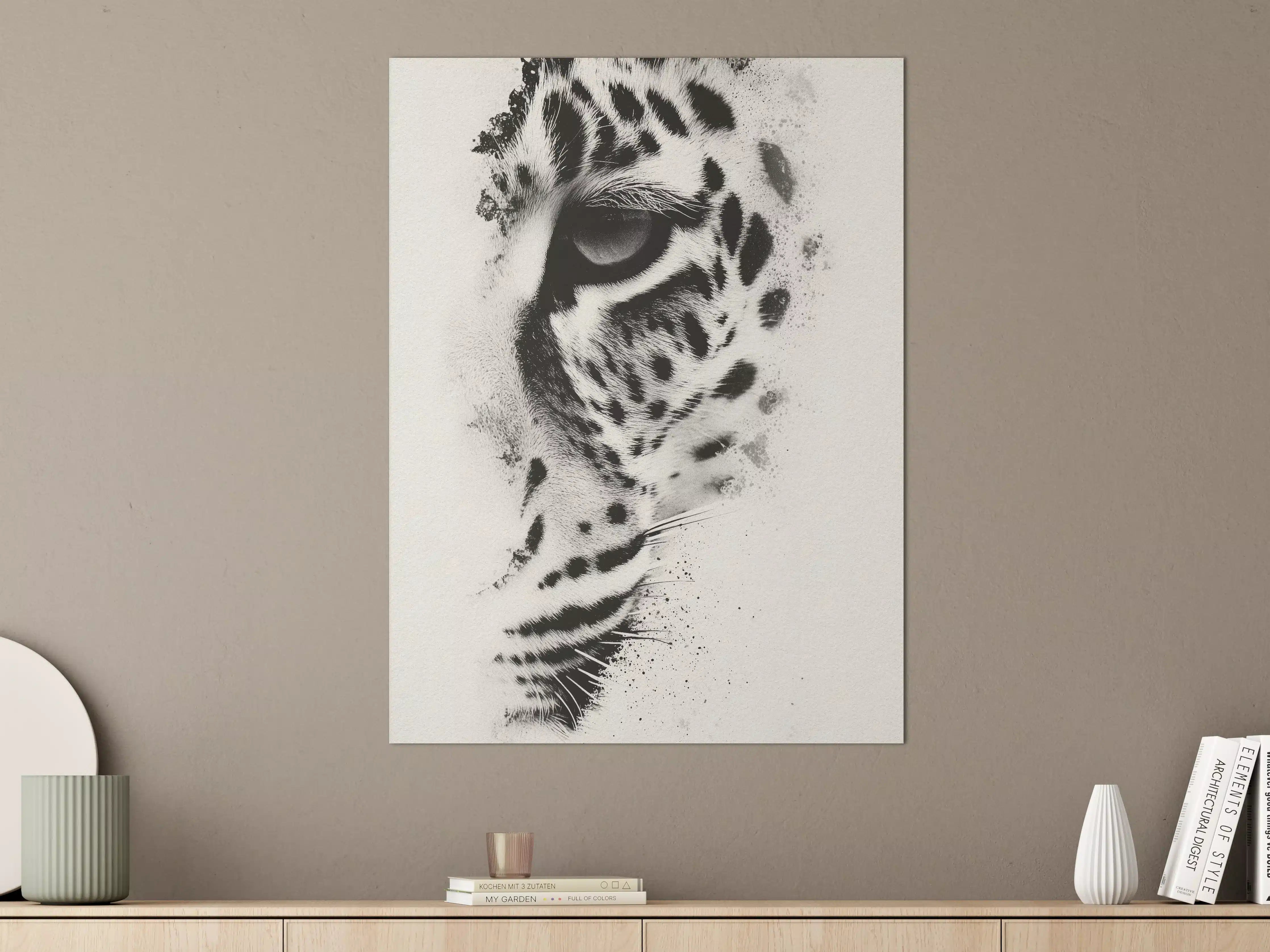 Große Wandbilder - Schwarz-Weiß-Tigerporträt