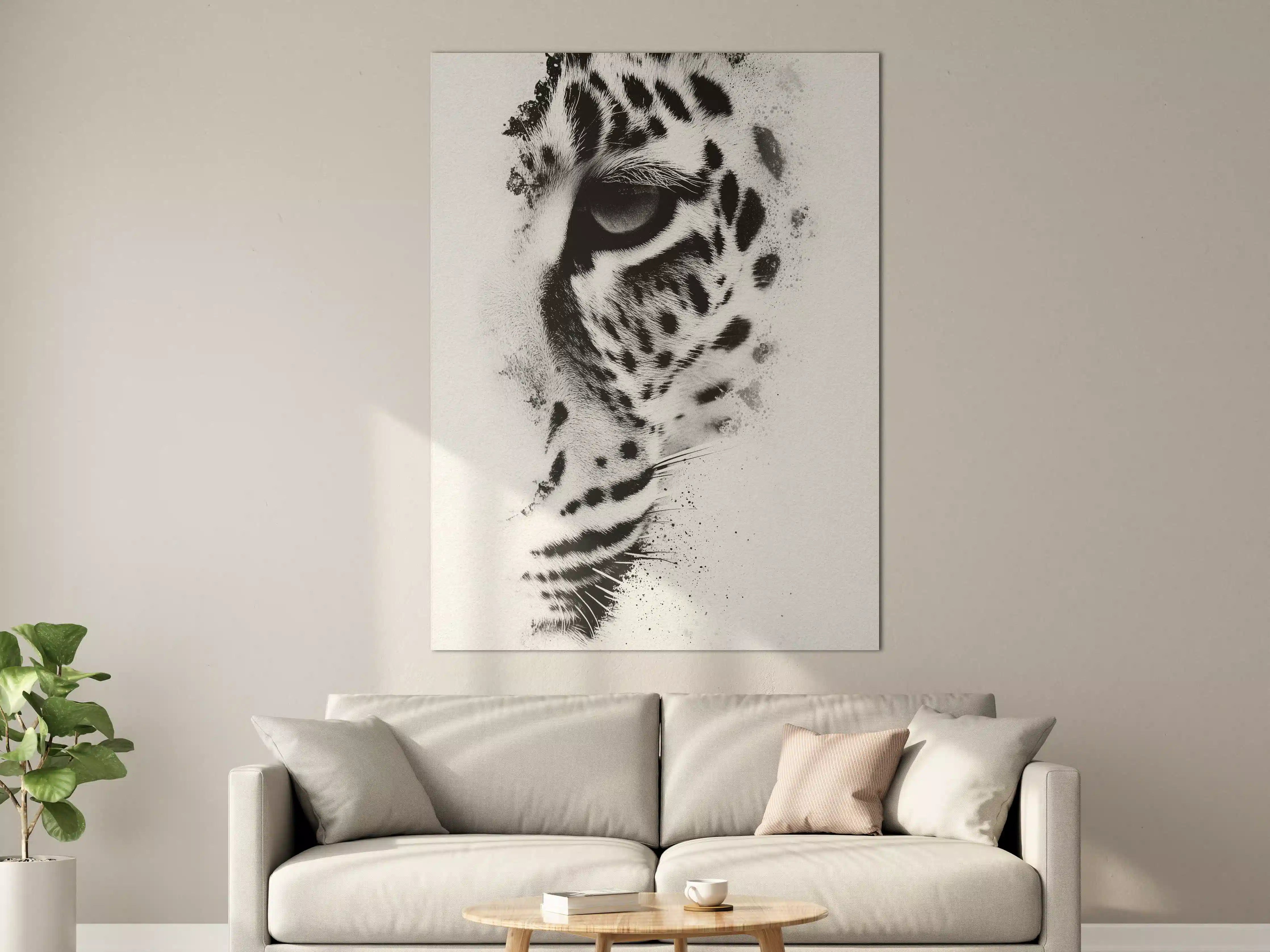 Große Wandbilder - Schwarz-Weiß-Tigerporträt