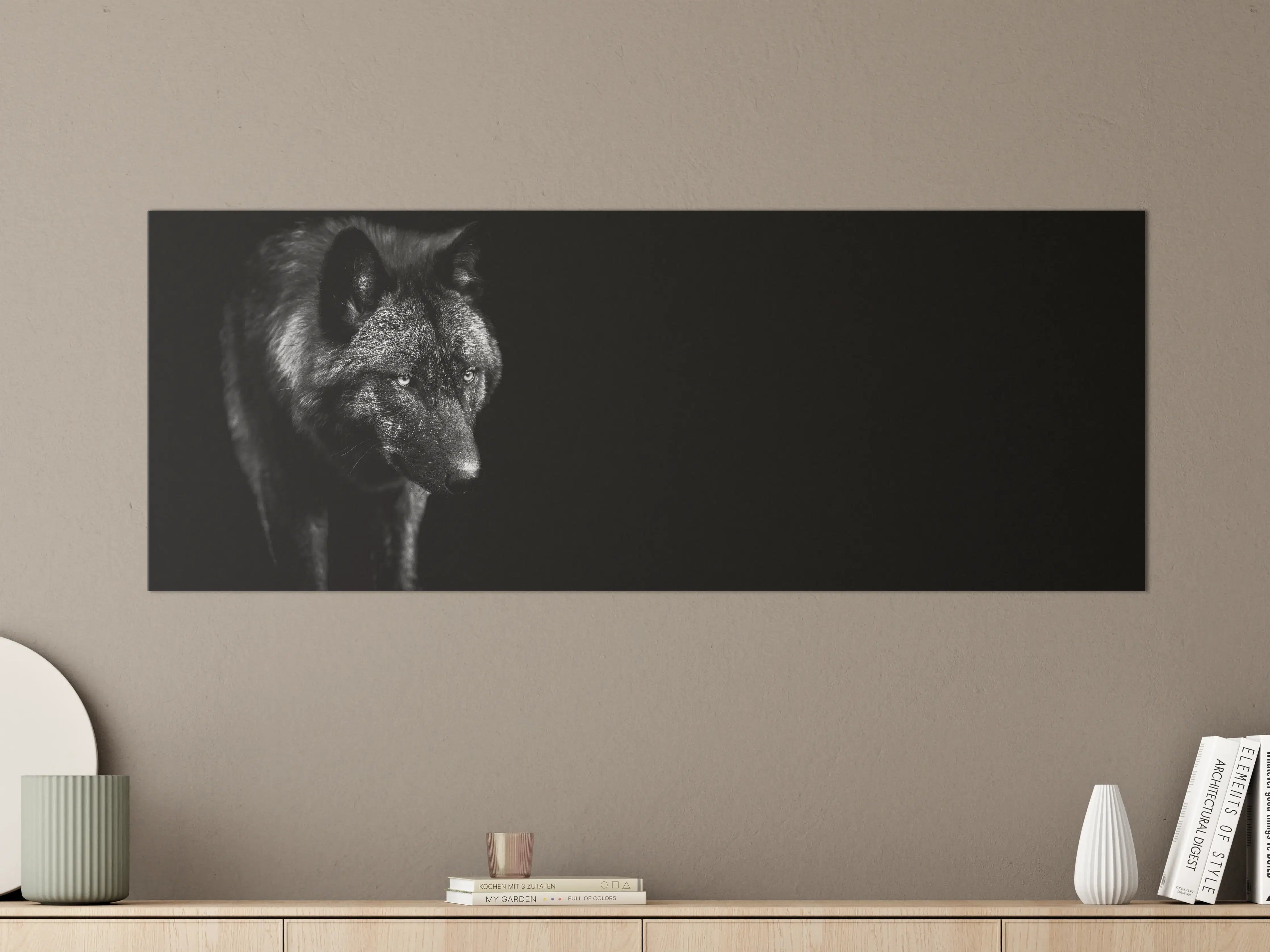 Große Wandbilder - Schwarz-Weiß Wolf Porträt