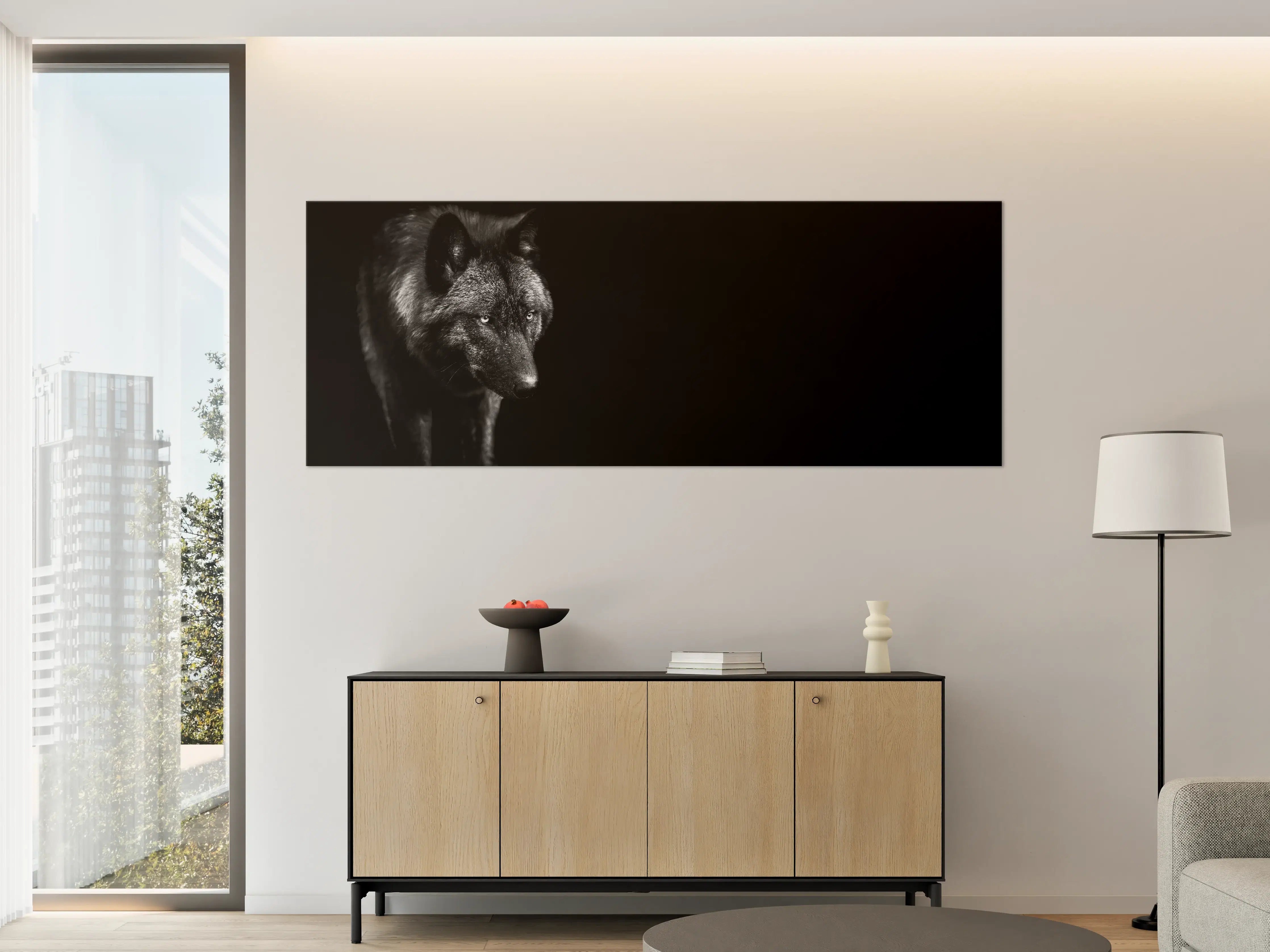 Große Wandbilder - Schwarz-Weiß Wolf Porträt