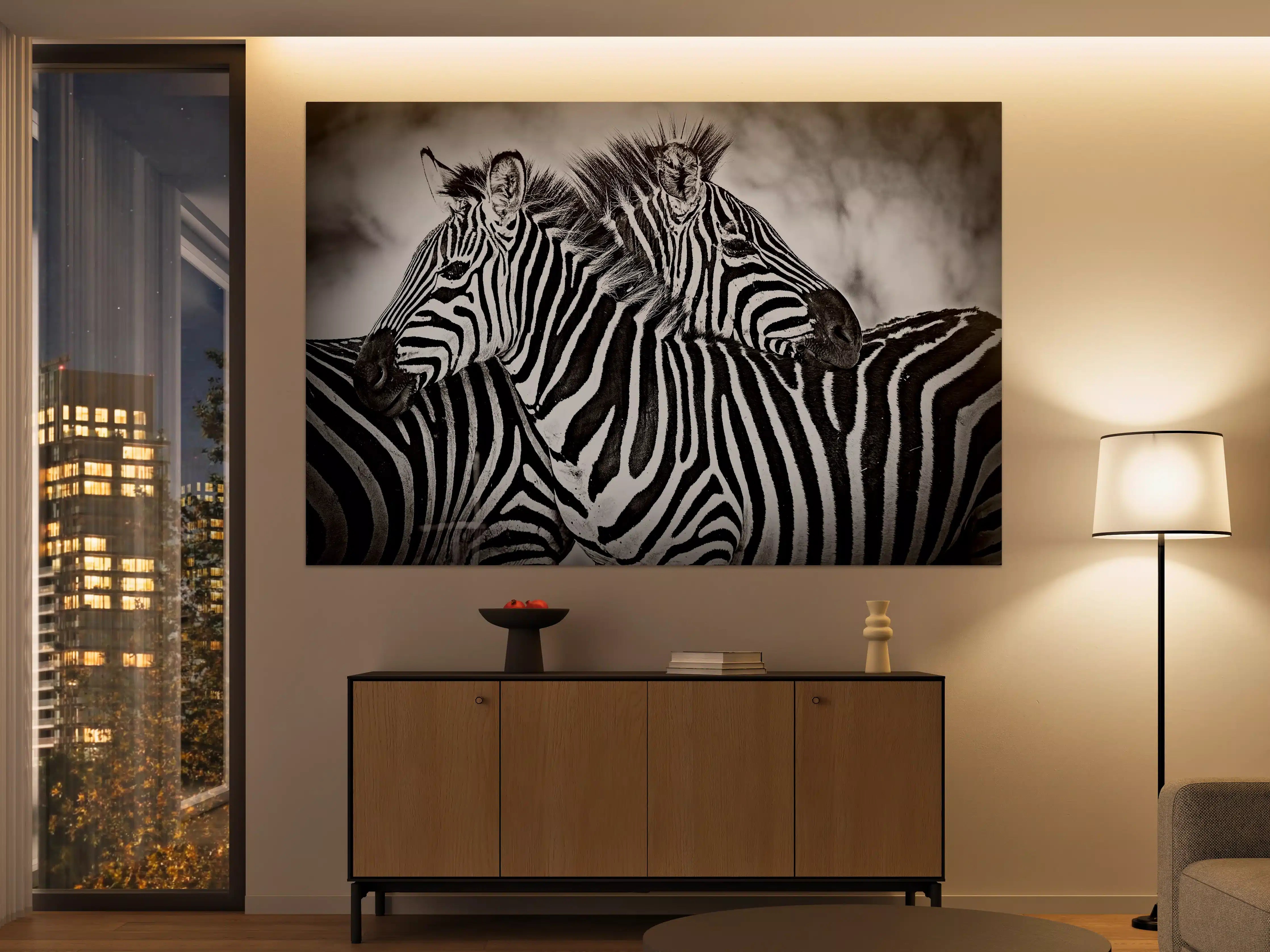 Große Wandbilder - Schwarz-Weiß Zebra-Paar in Nahaufnahme