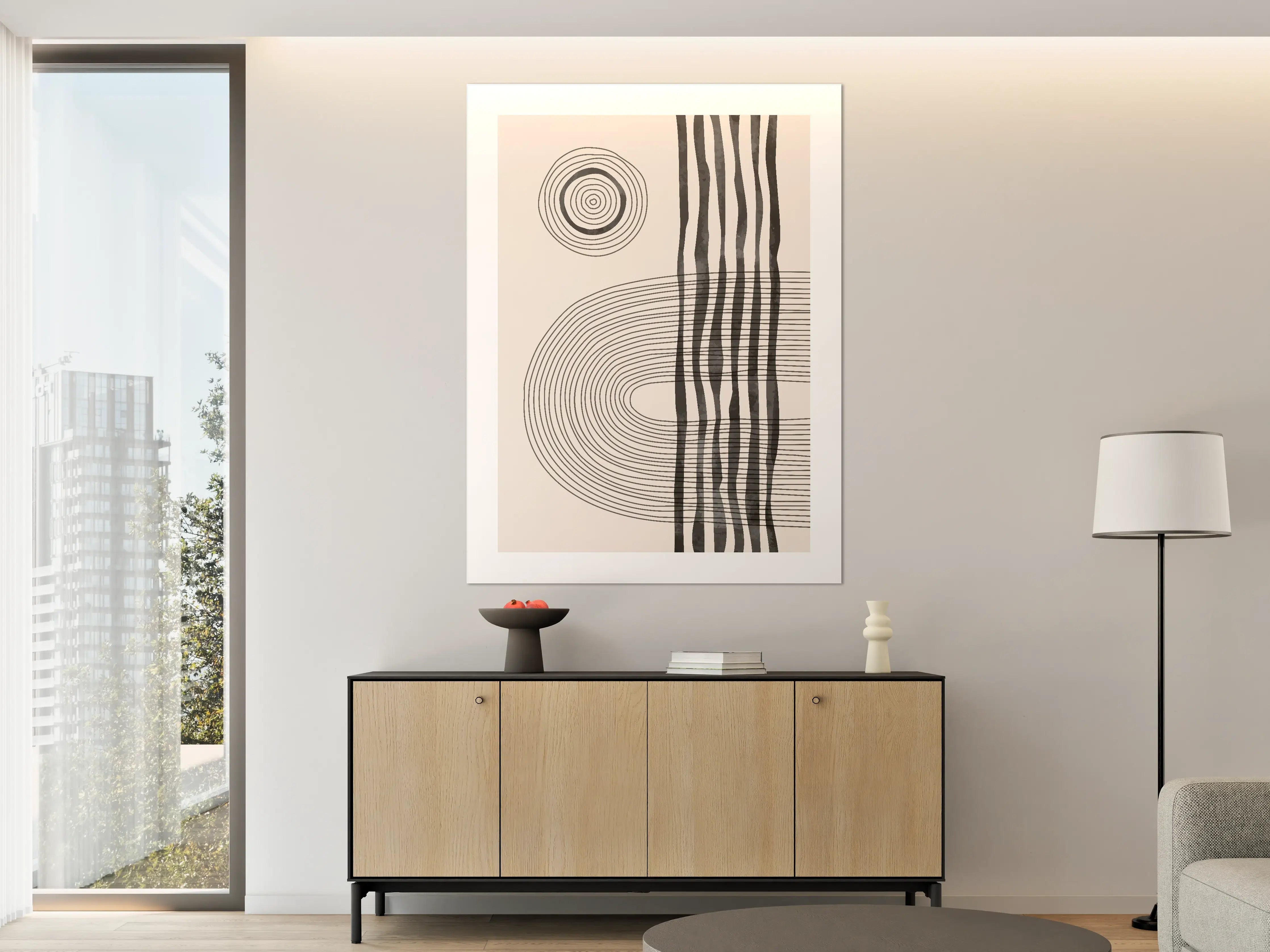 Große Wandbilder - Schwarz-Weiße Geometrie-Fantasie