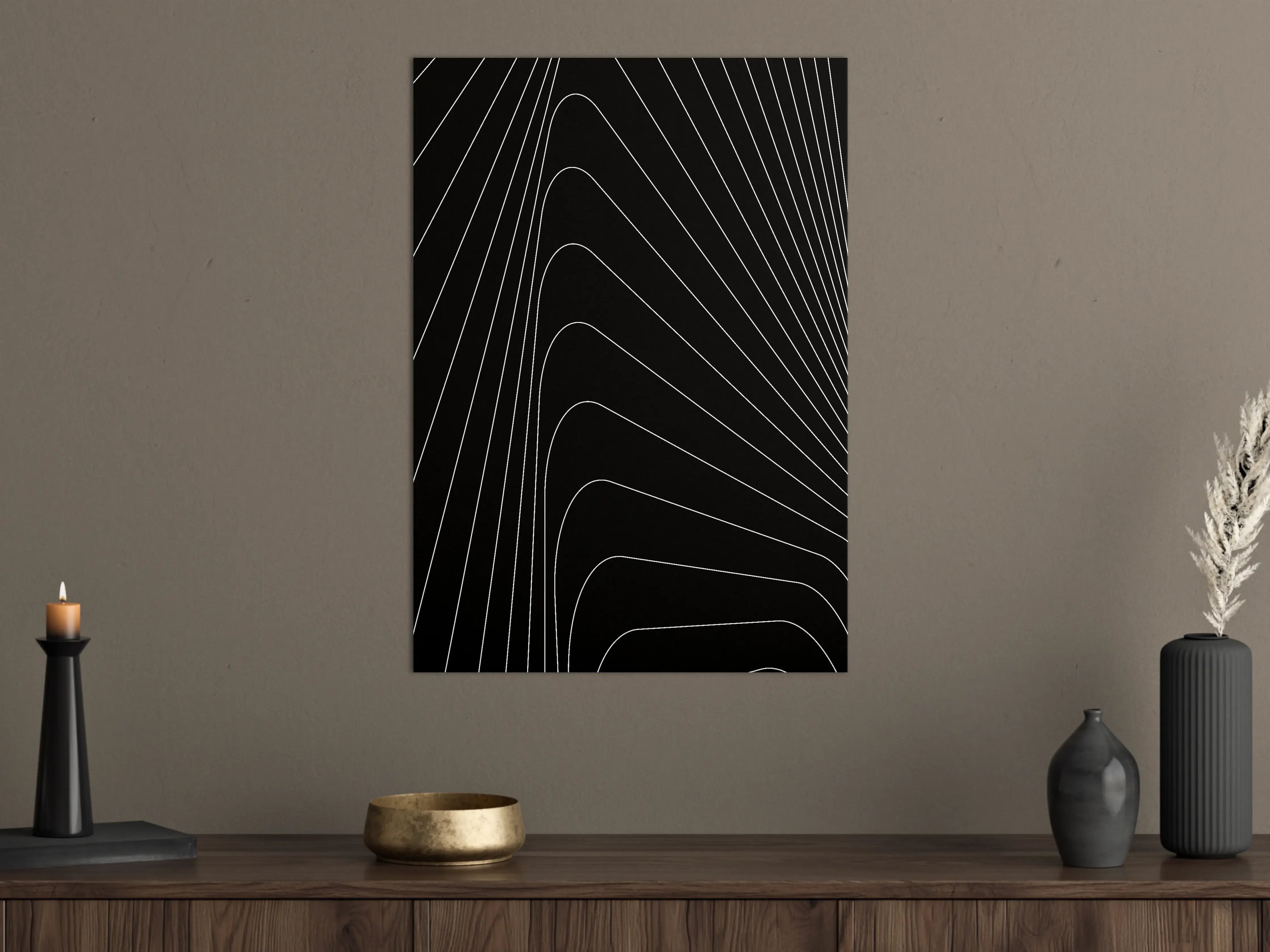 Große Wandbilder - Schwarz-Weiße Linienkunst