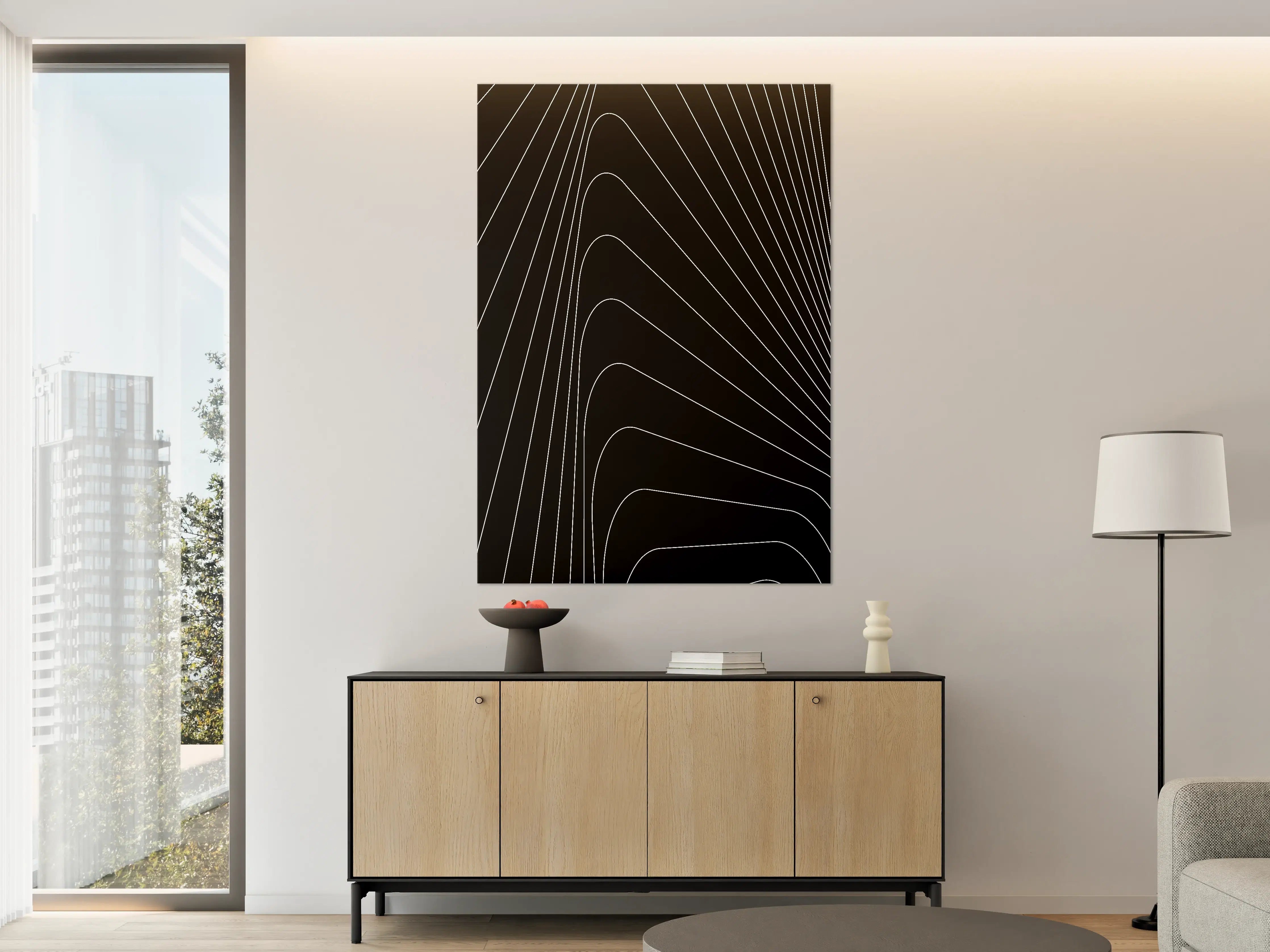 Große Wandbilder - Schwarz-Weiße Linienkunst