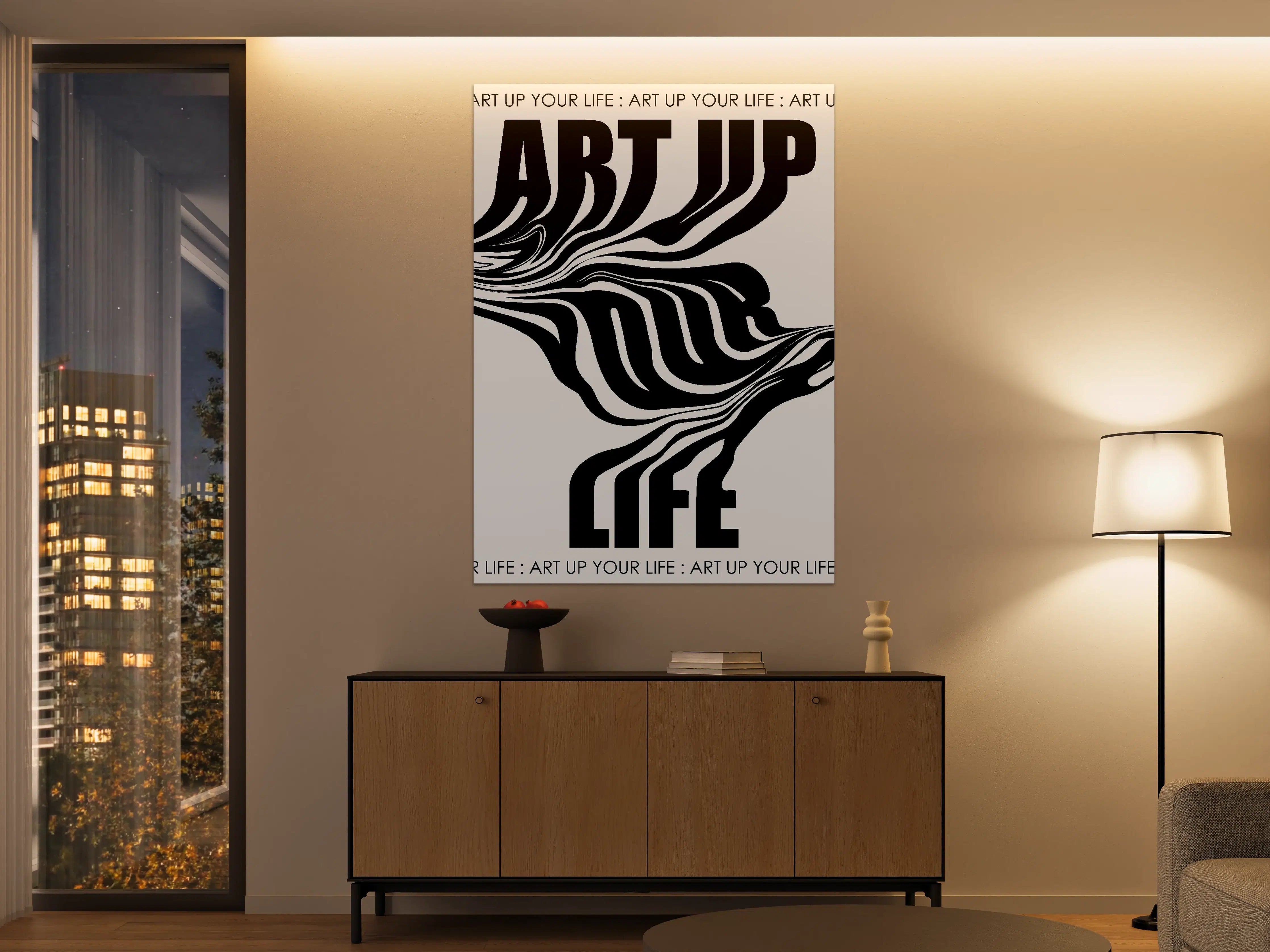 Große Wandbilder - Schwarz-Weiße Psychedelic-Art