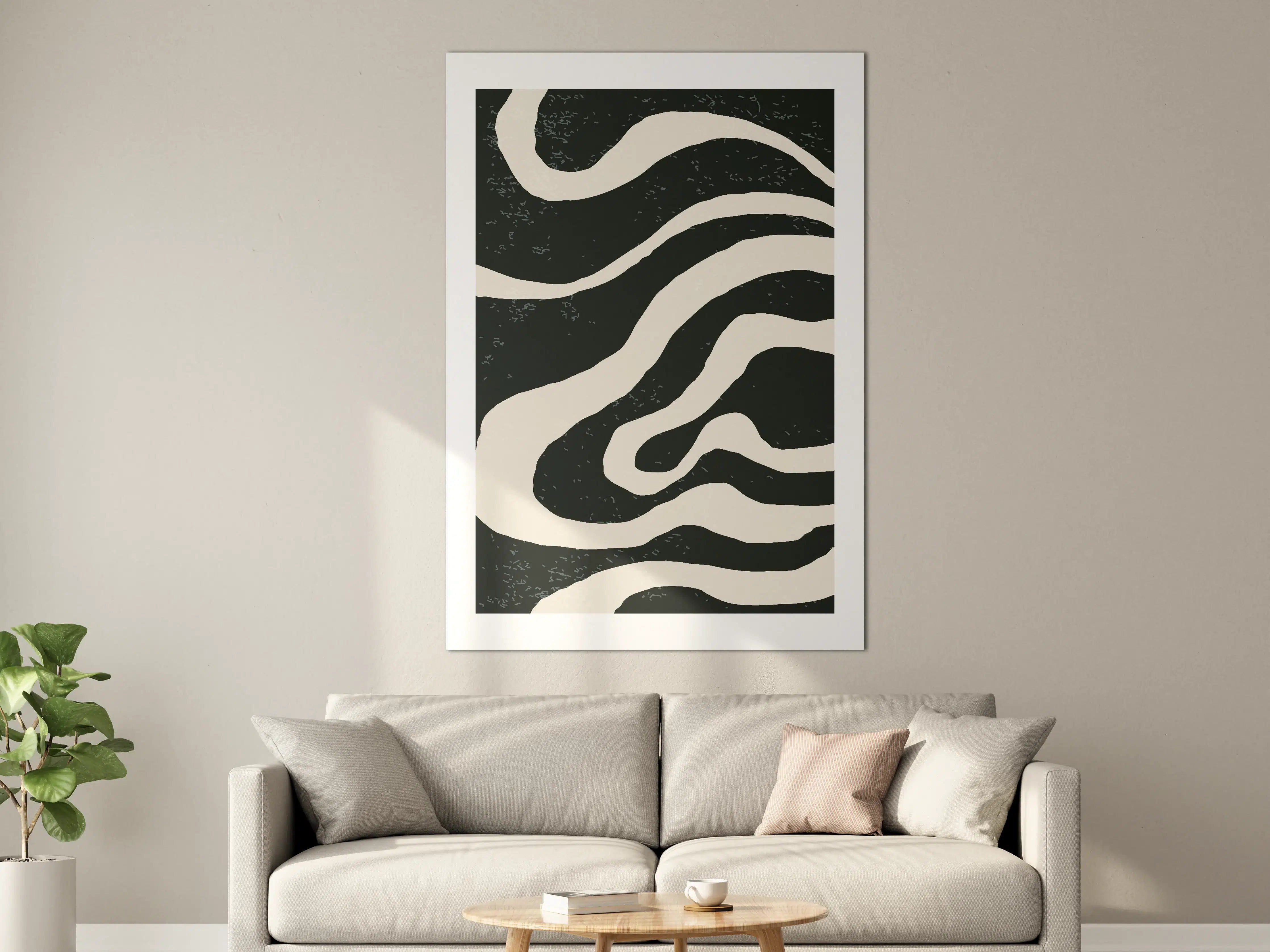 Große Wandbilder - Schwarz-Weiße Zebrastreifen-Musterwand