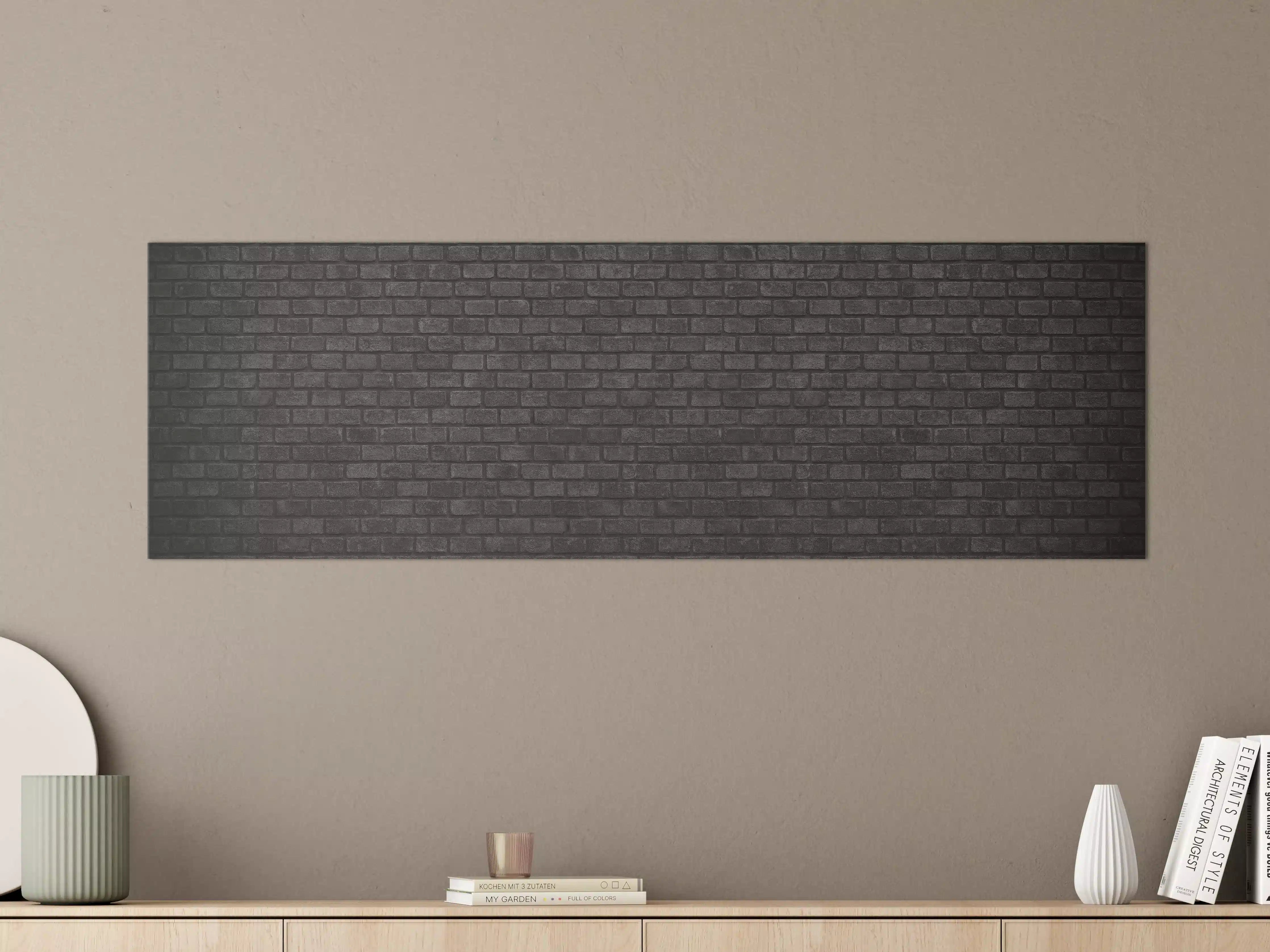 Große Wandbilder - Schwarz graue Ziegelwand