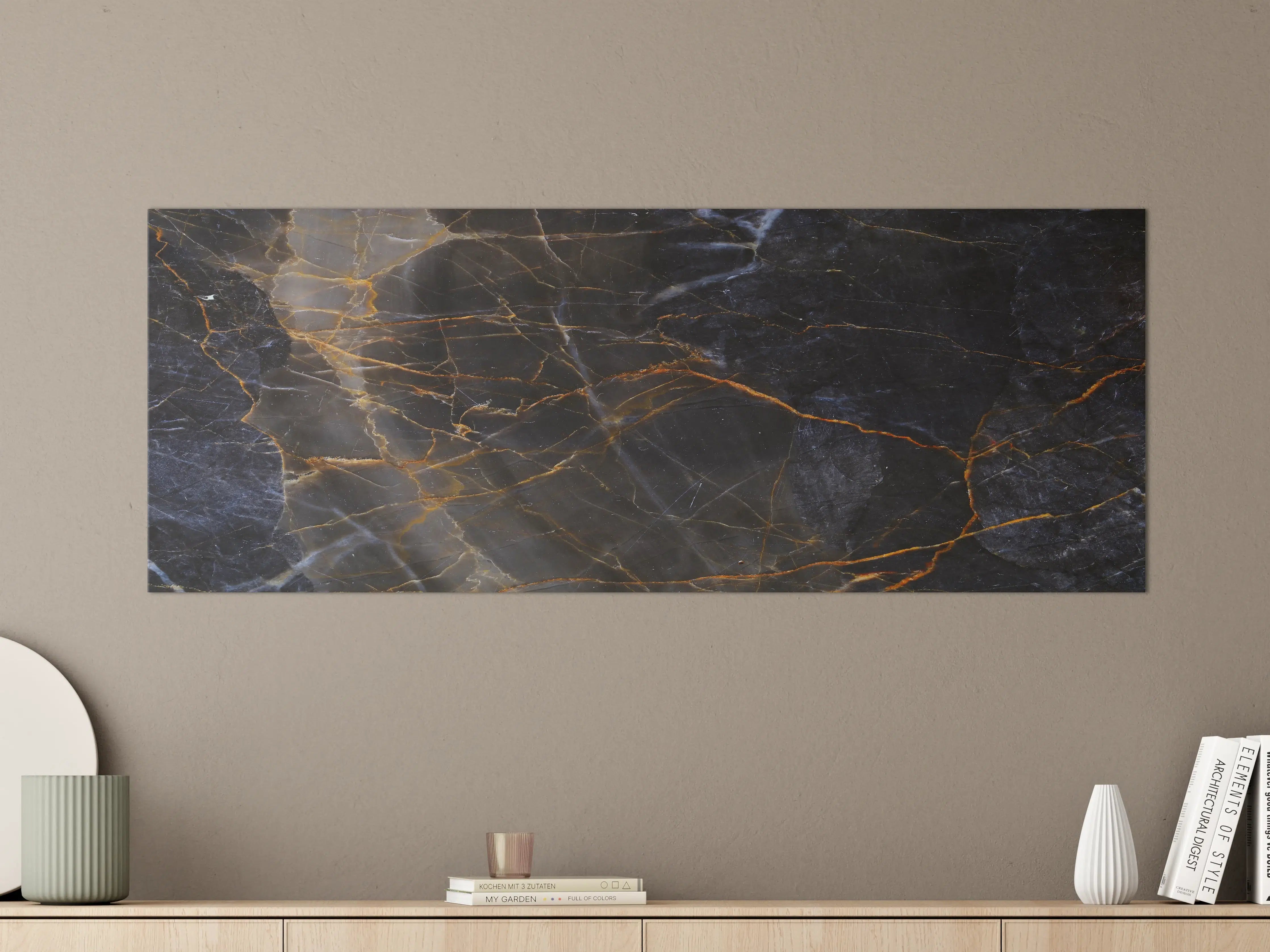 Große Wandbilder - Schwarz und braune Marmor Textur aus Russland