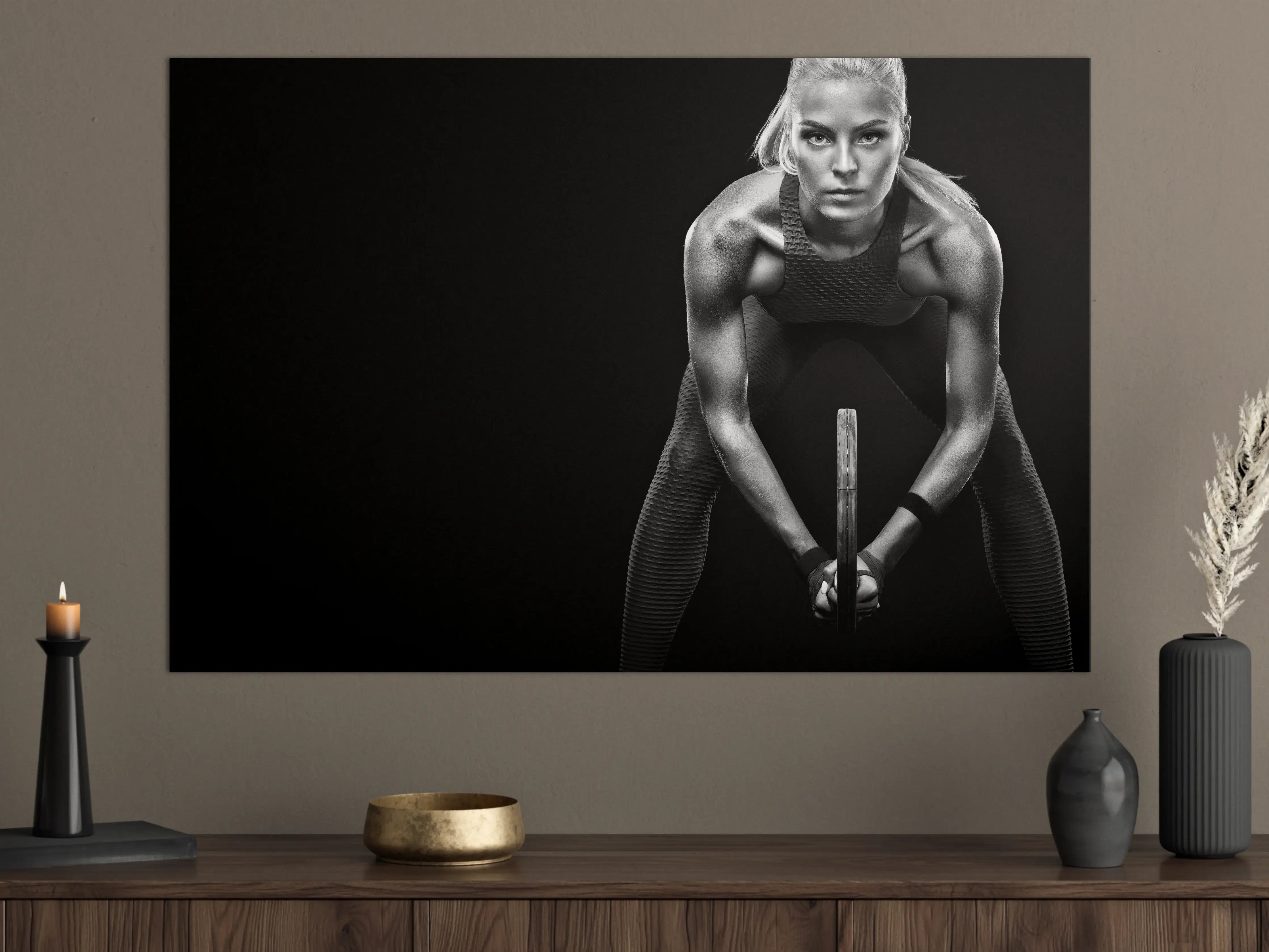 Große Wandbilder - Schwarz-weiß Ansicht - Tennisspielerin