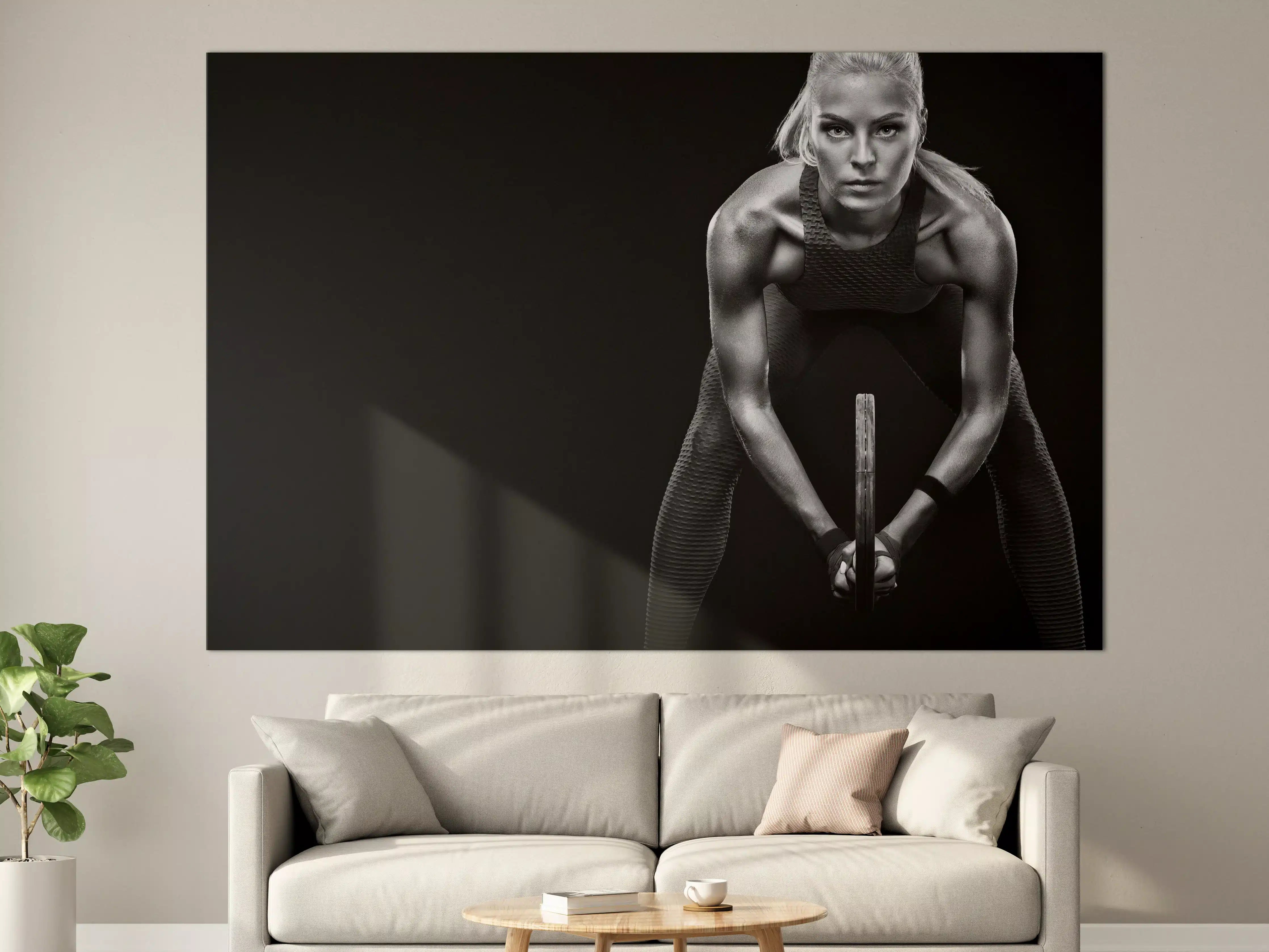 Große Wandbilder - Schwarz-weiß Ansicht - Tennisspielerin