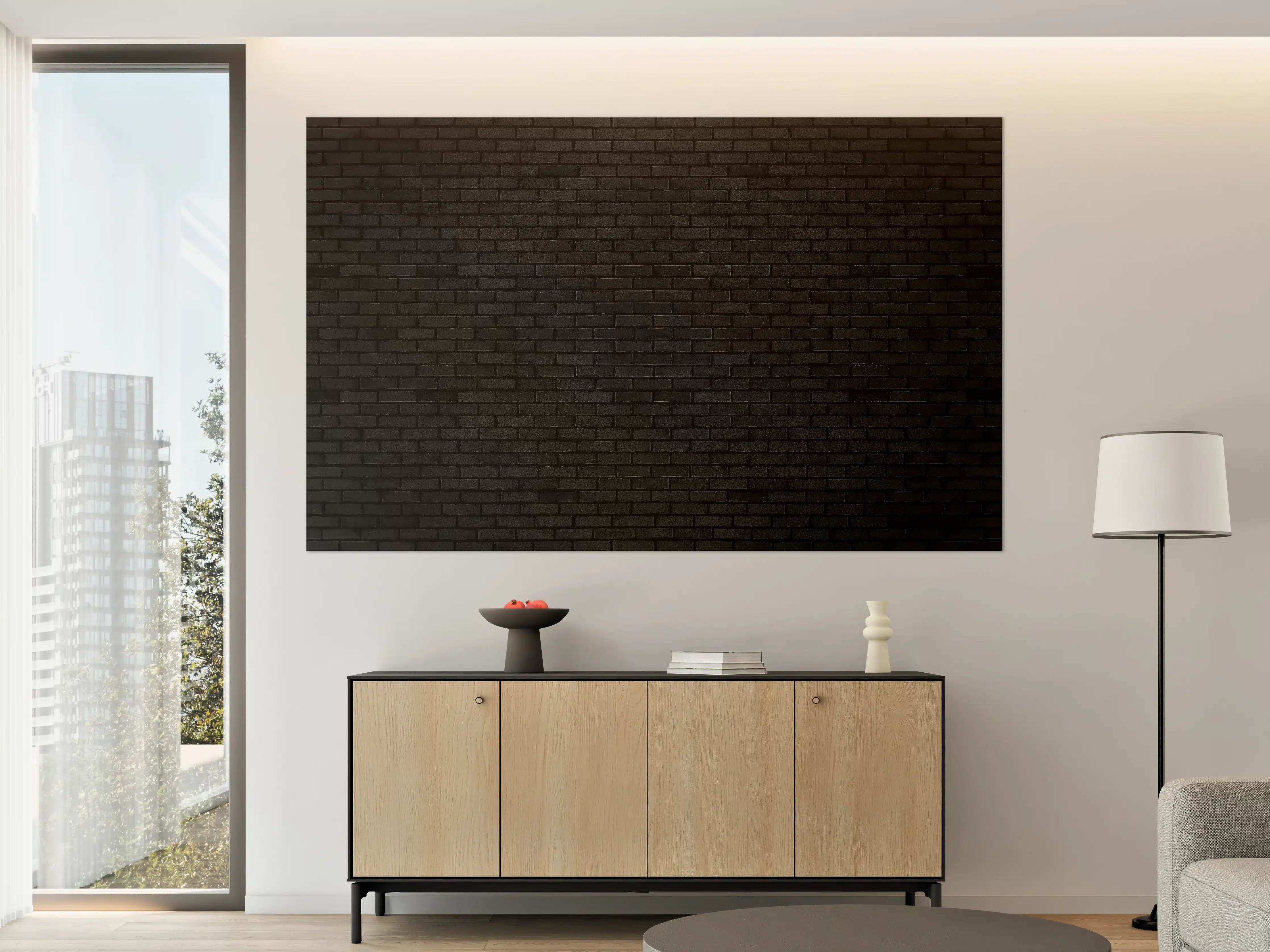 Große Wandbilder - Schwarze Backsteinmauer 1
