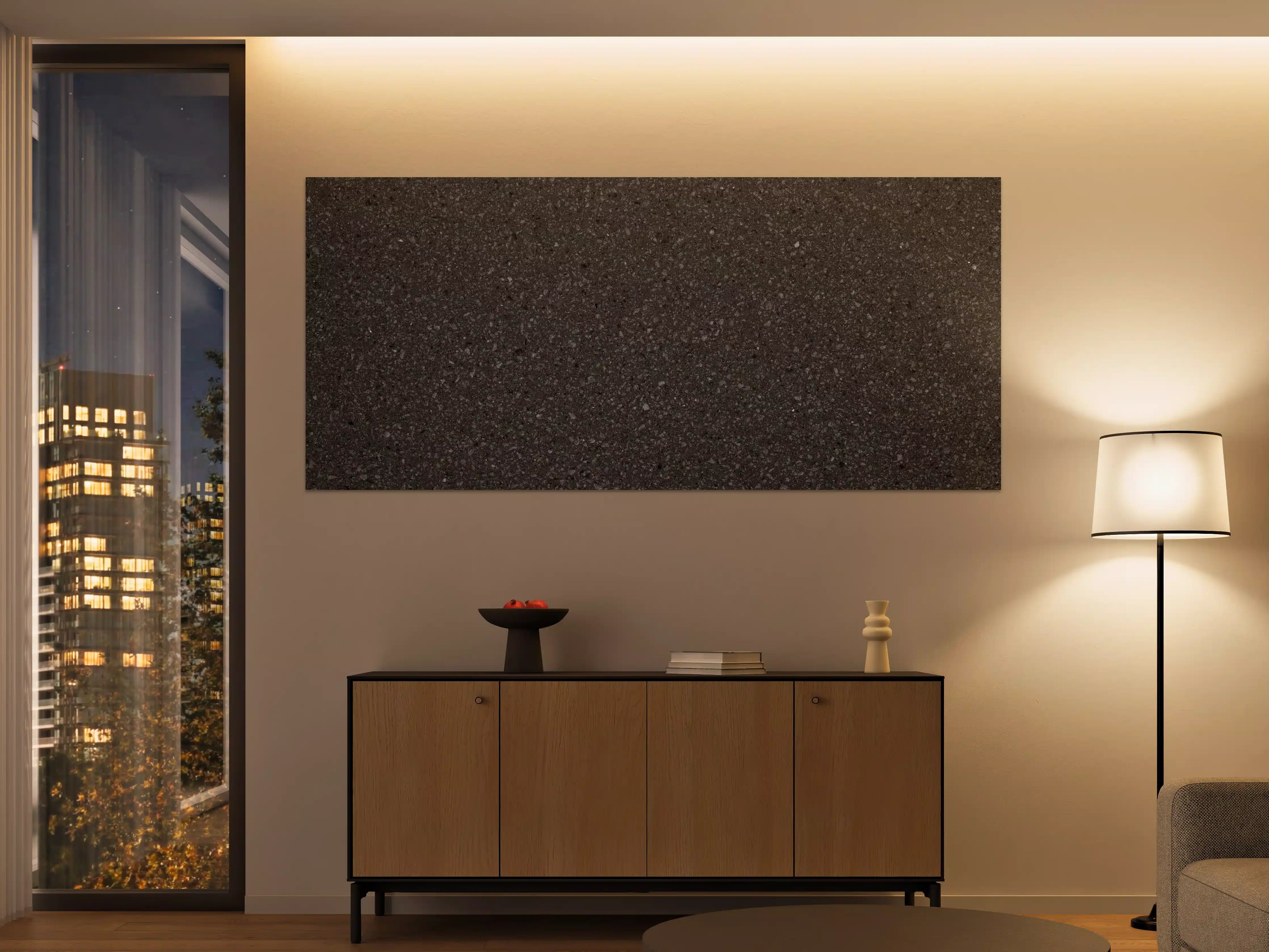 Große Wandbilder - Schwarze Granit-Textur mit feinem Muster