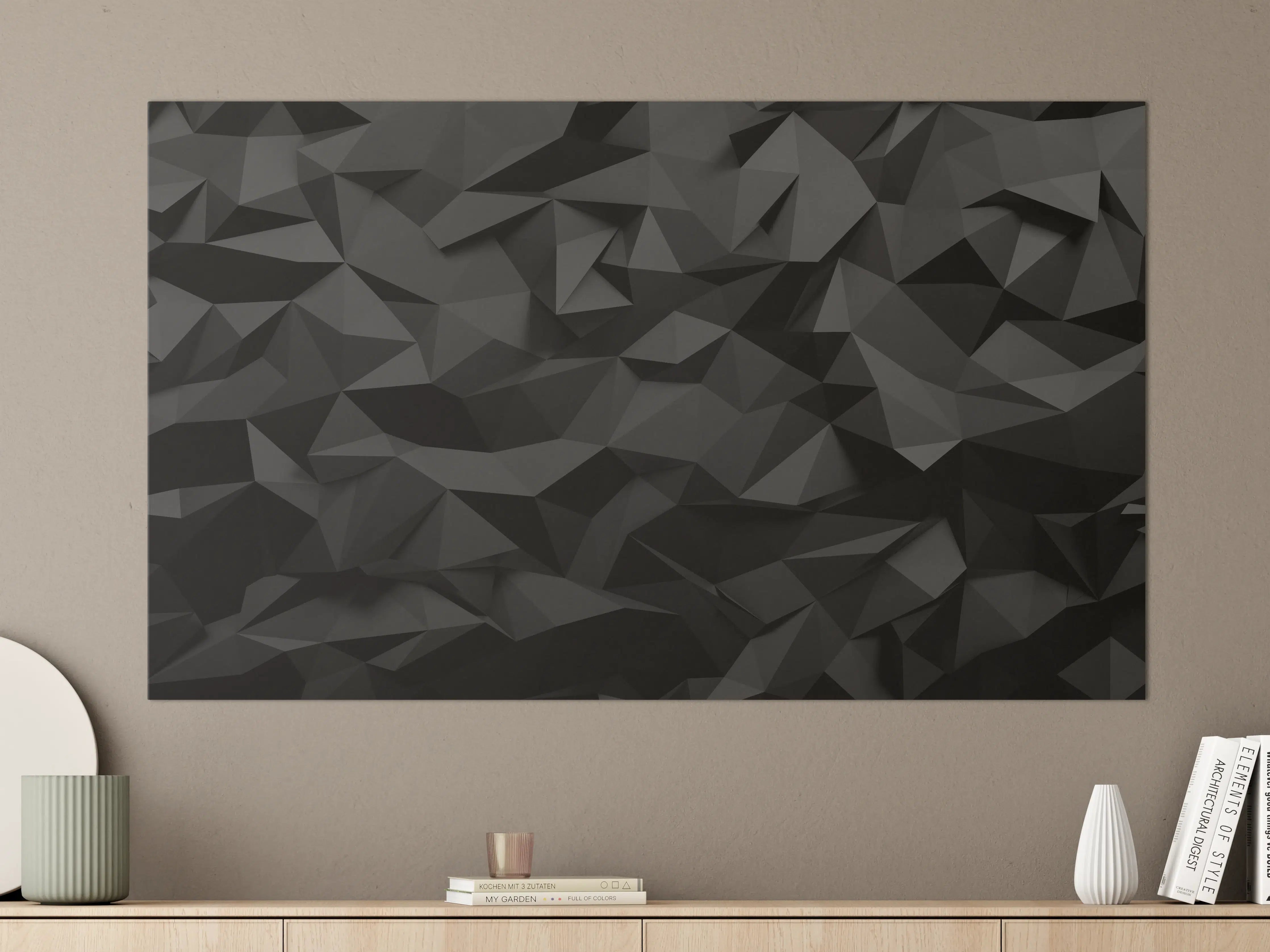 Große Wandbilder - Schwarze Polygon-Muster Textur