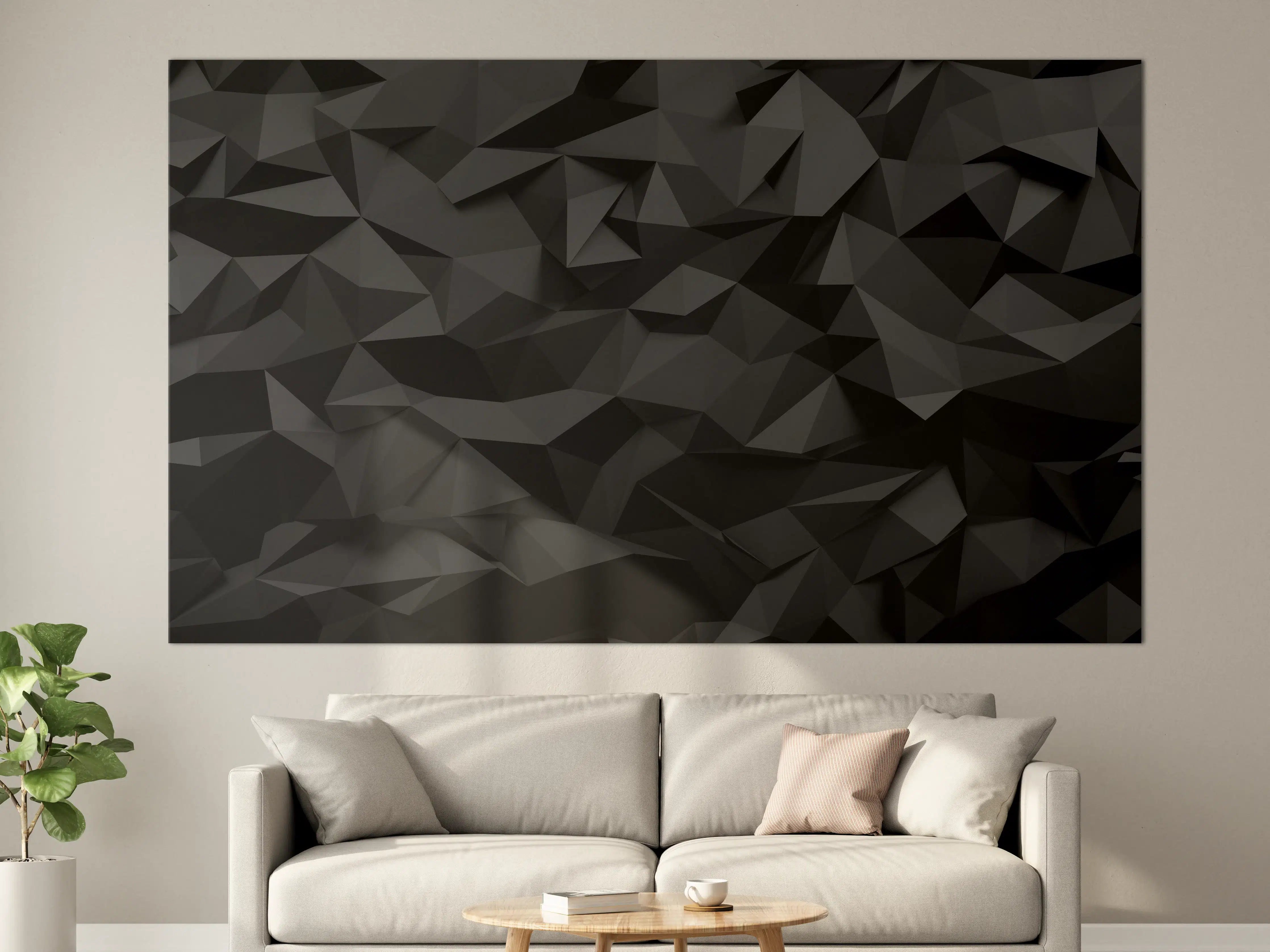 Große Wandbilder - Schwarze Polygon-Muster Textur
