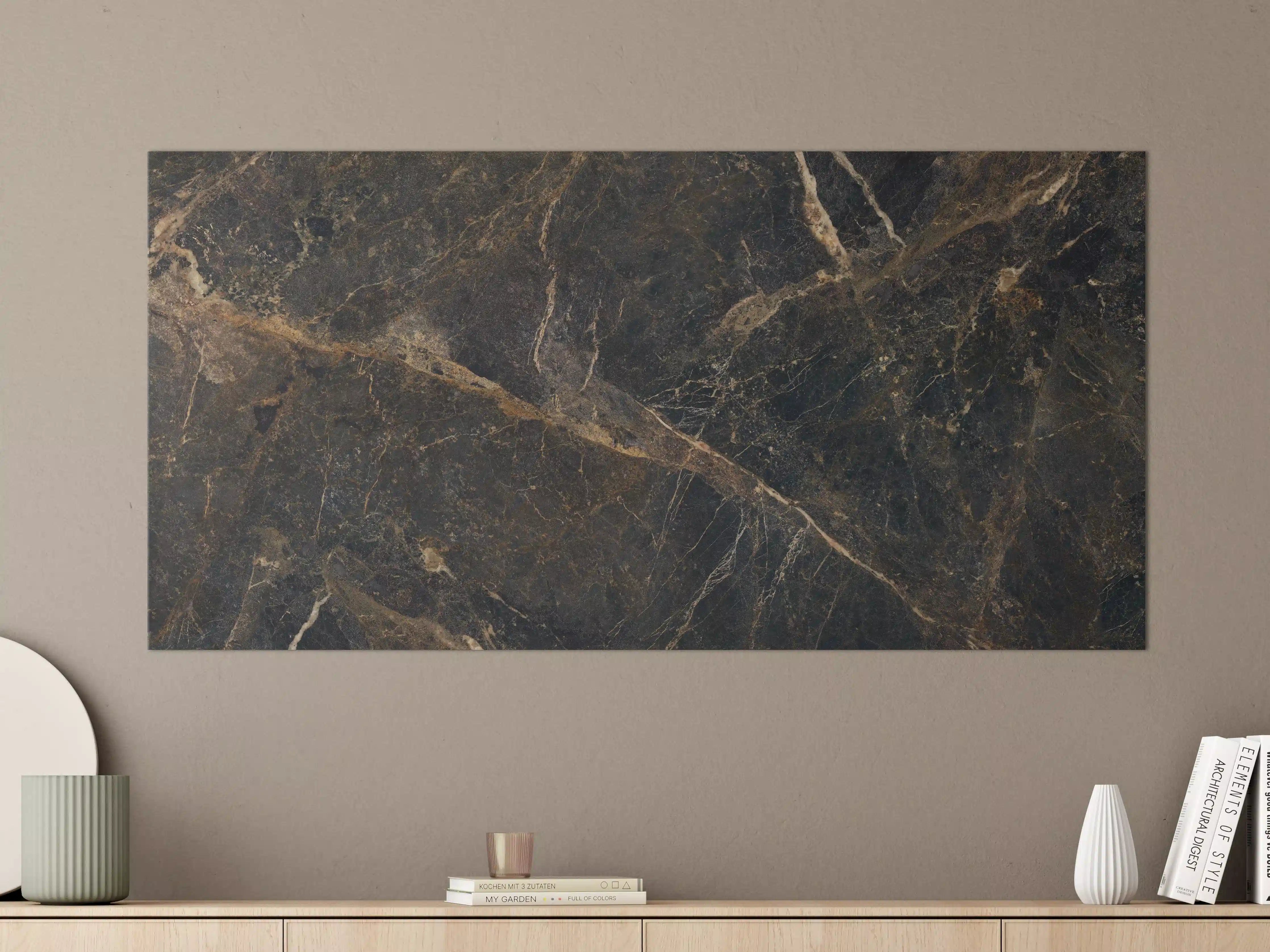 Große Wandbilder - Schwarze edle Marmortextur