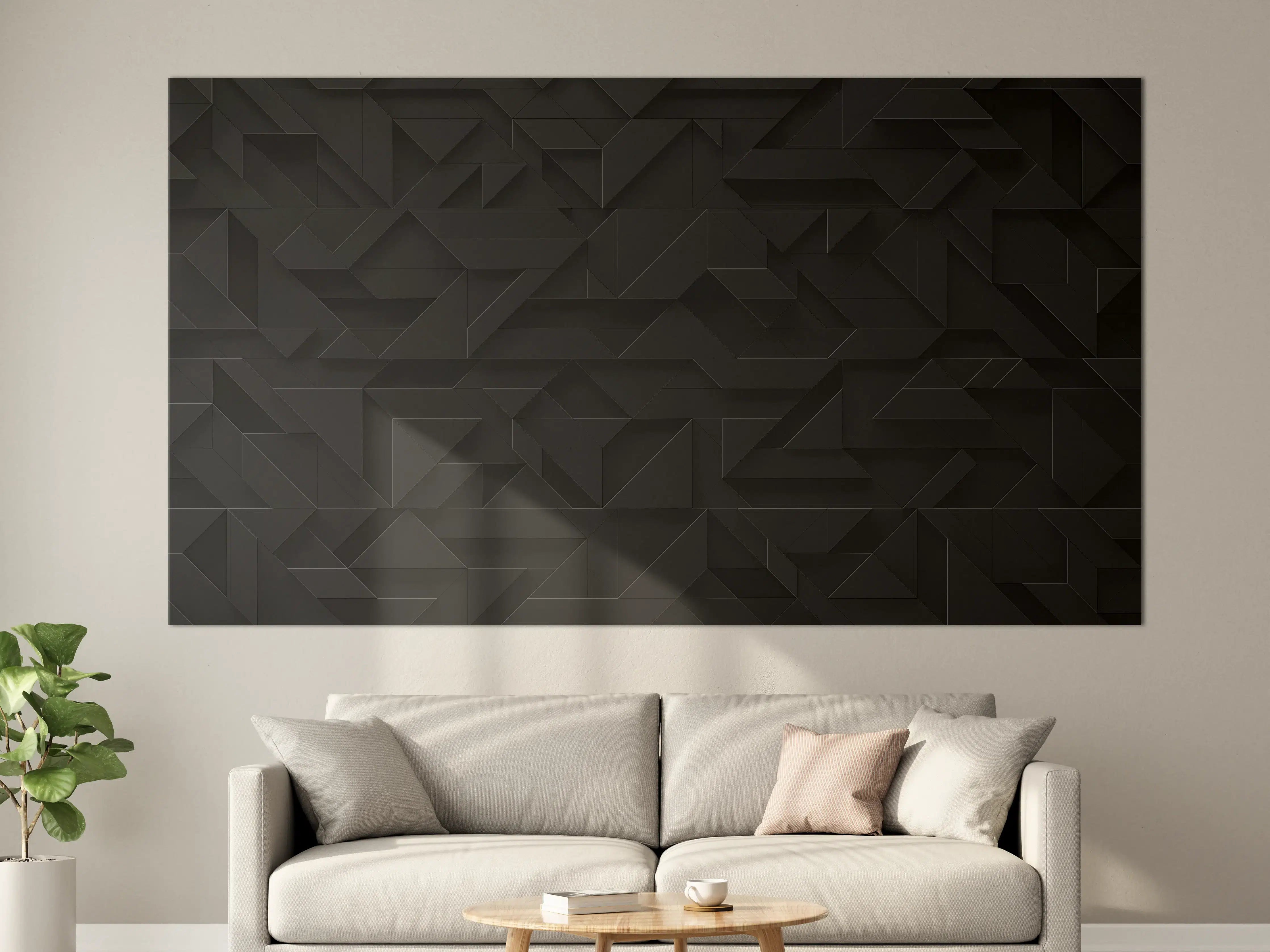 Große Wandbilder - Schwarze futuristische Wand - 3D