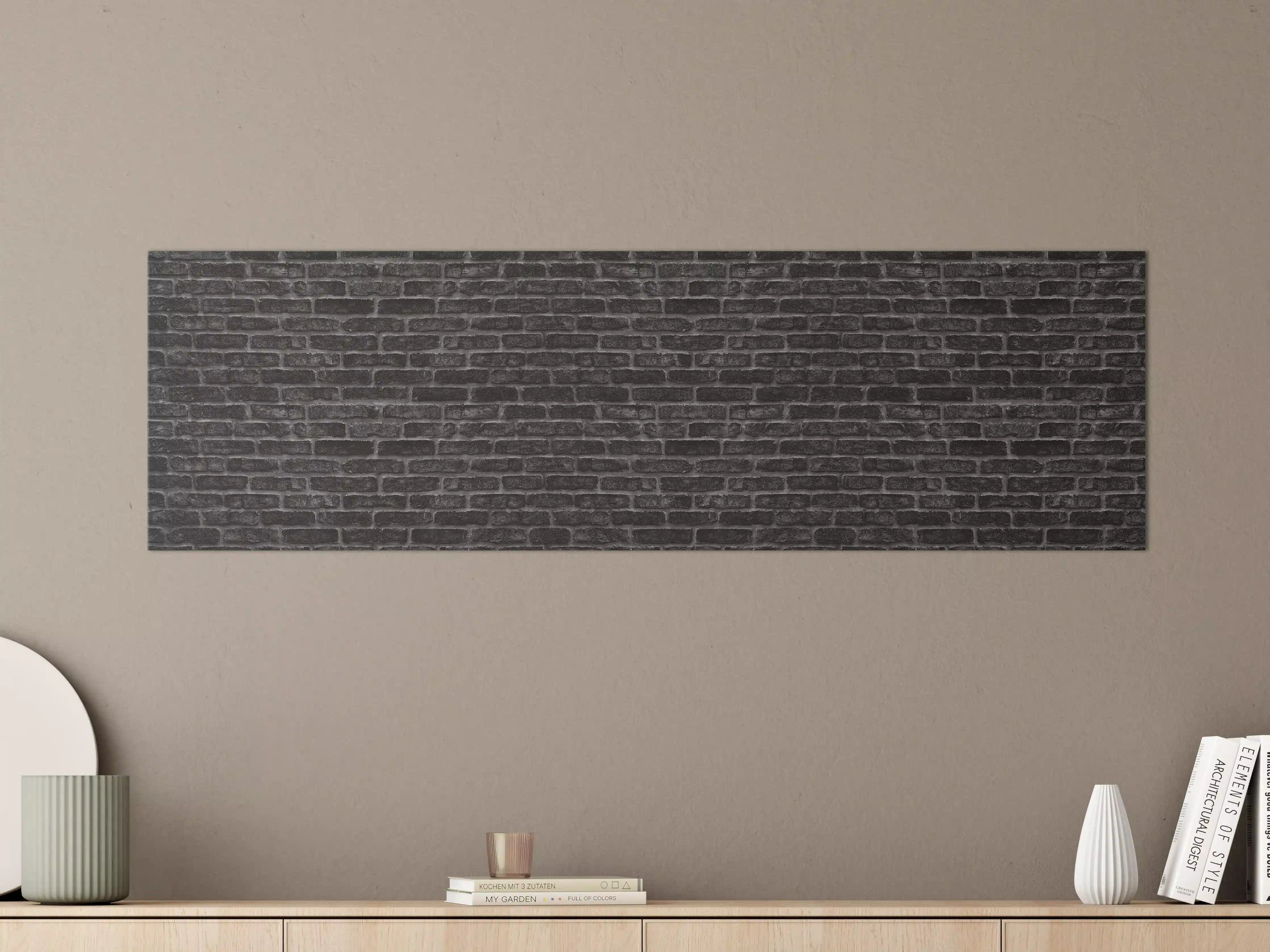 Große Wandbilder - Schwarze schlichte Ziegelwand