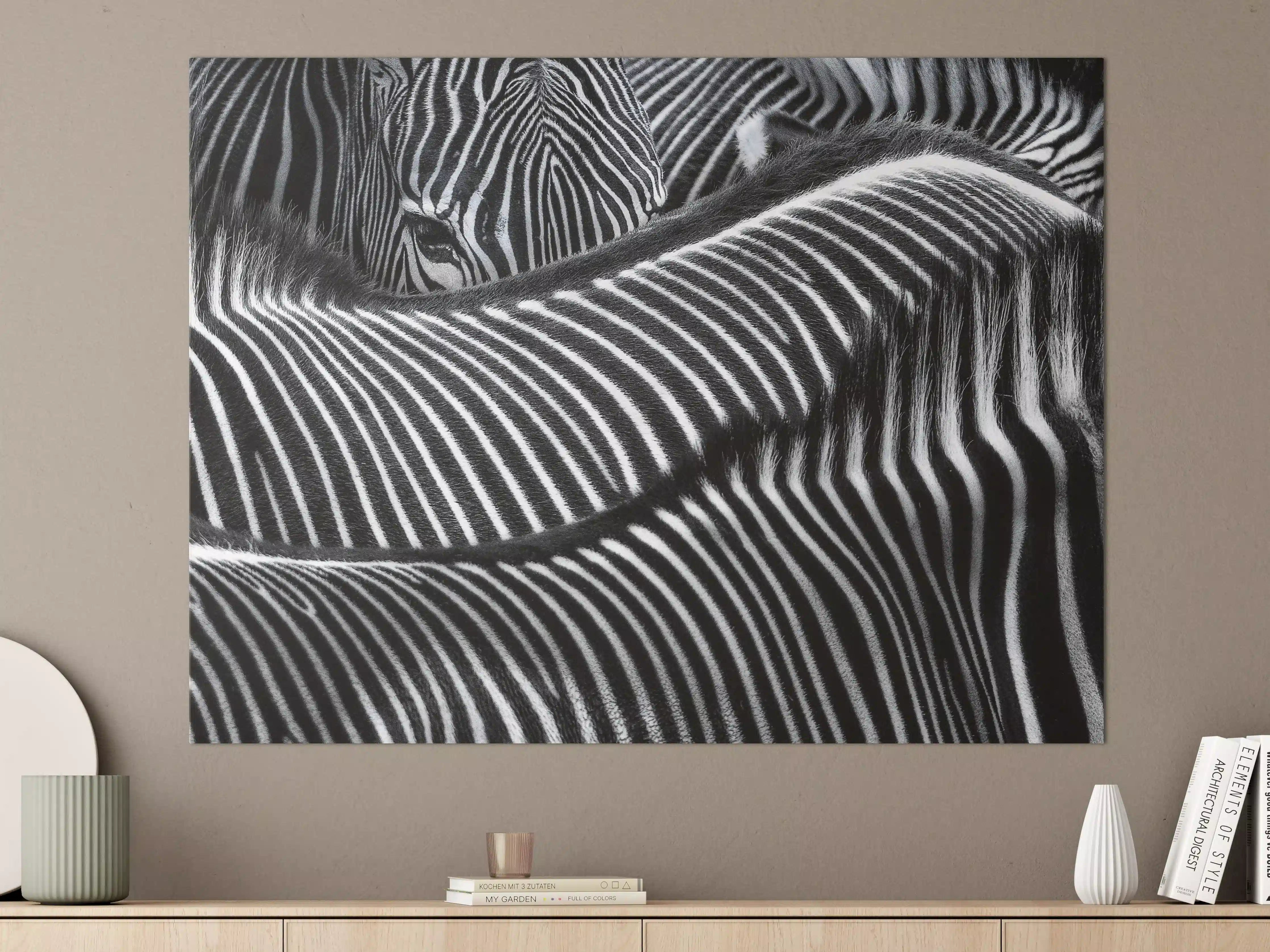 Große Wandbilder - Schwarze und weiße Zebra-Mustertextur