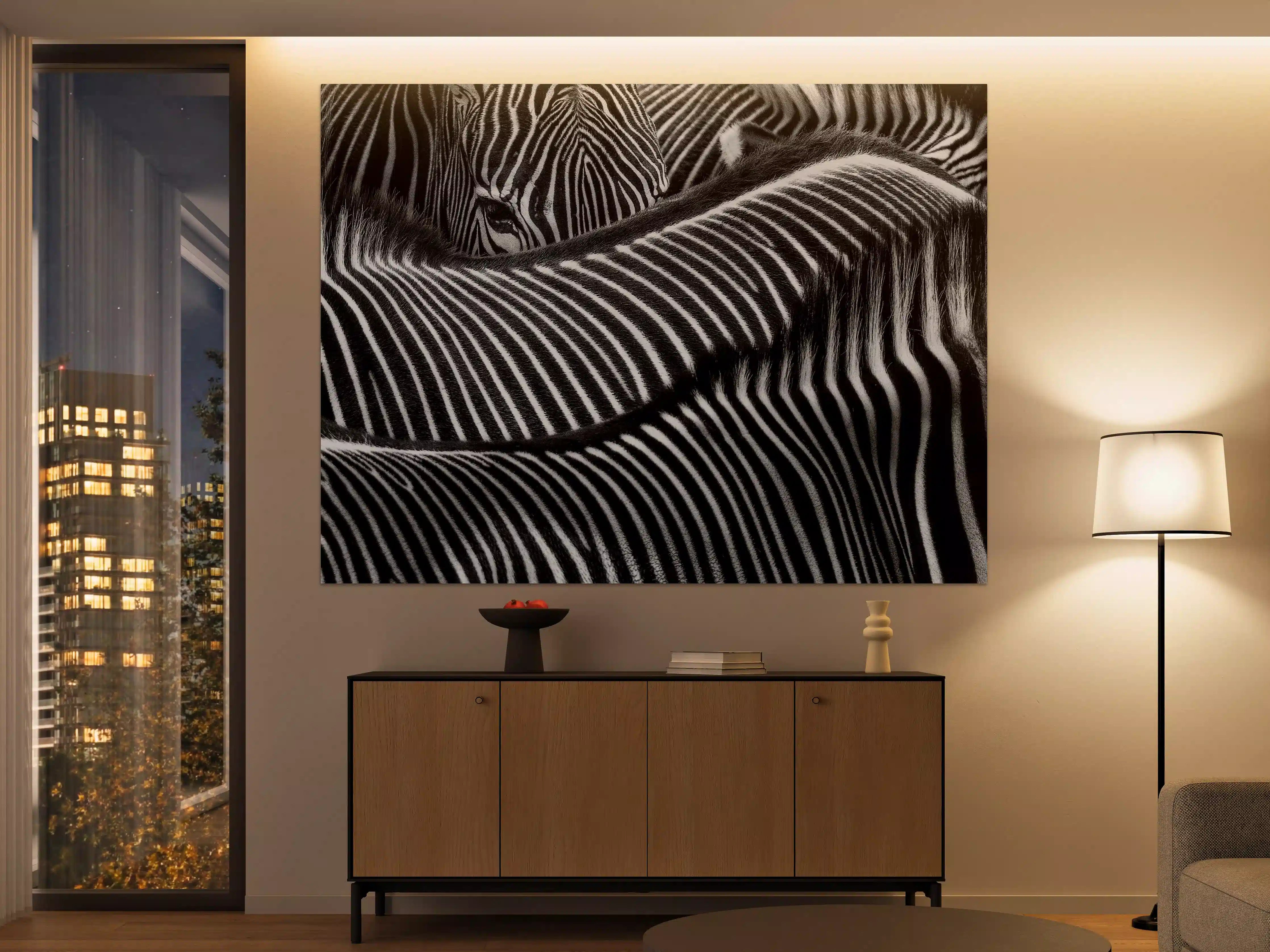 Große Wandbilder - Schwarze und weiße Zebra-Mustertextur