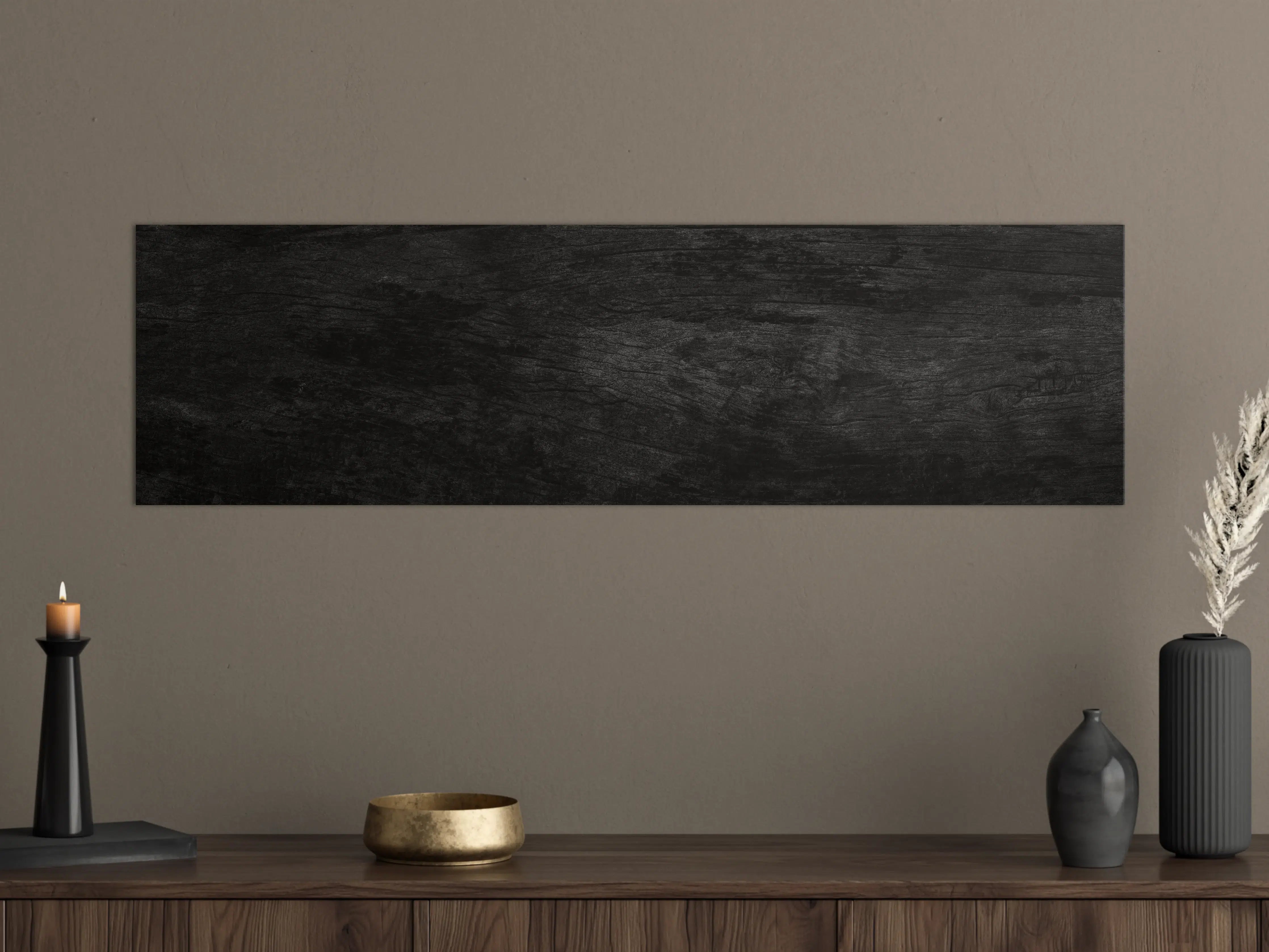 Große Wandbilder - Schwarzes Holz Muster mit Textur
