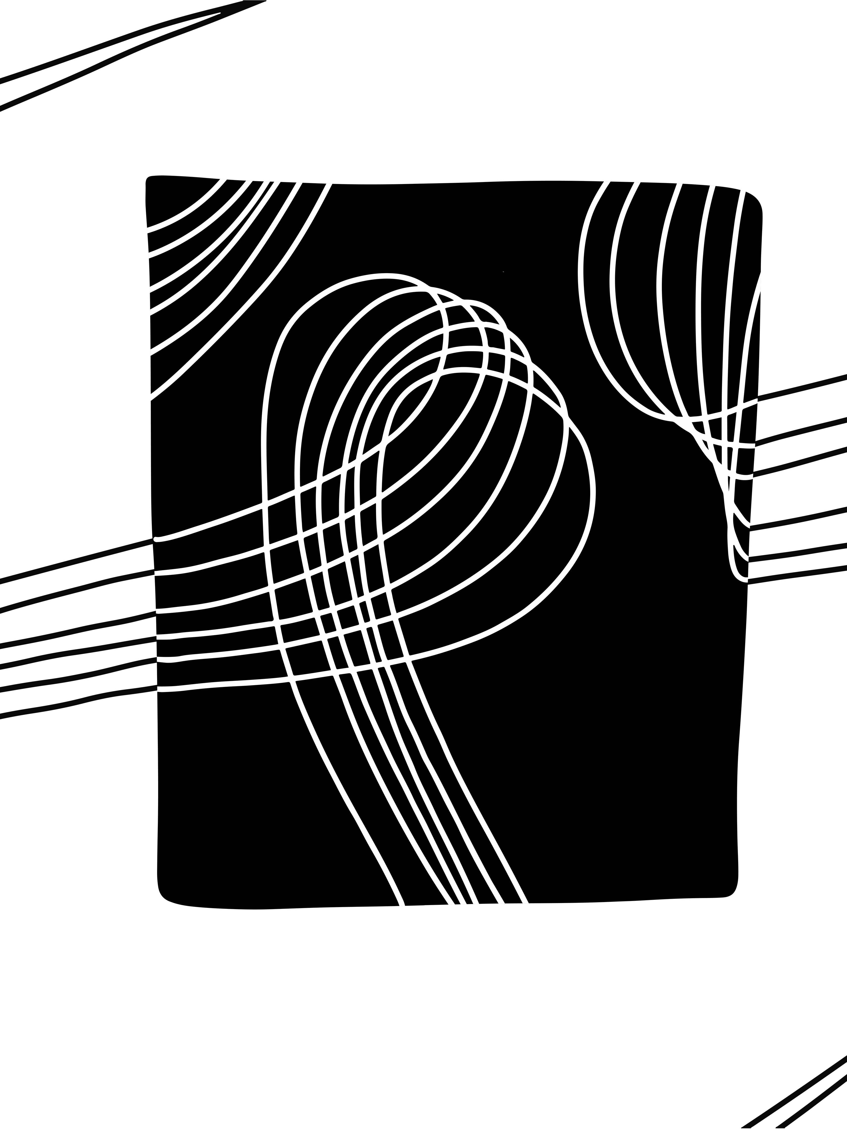 Große Wandbilder-Schwarzes Kunstwerk mit weißen Linien