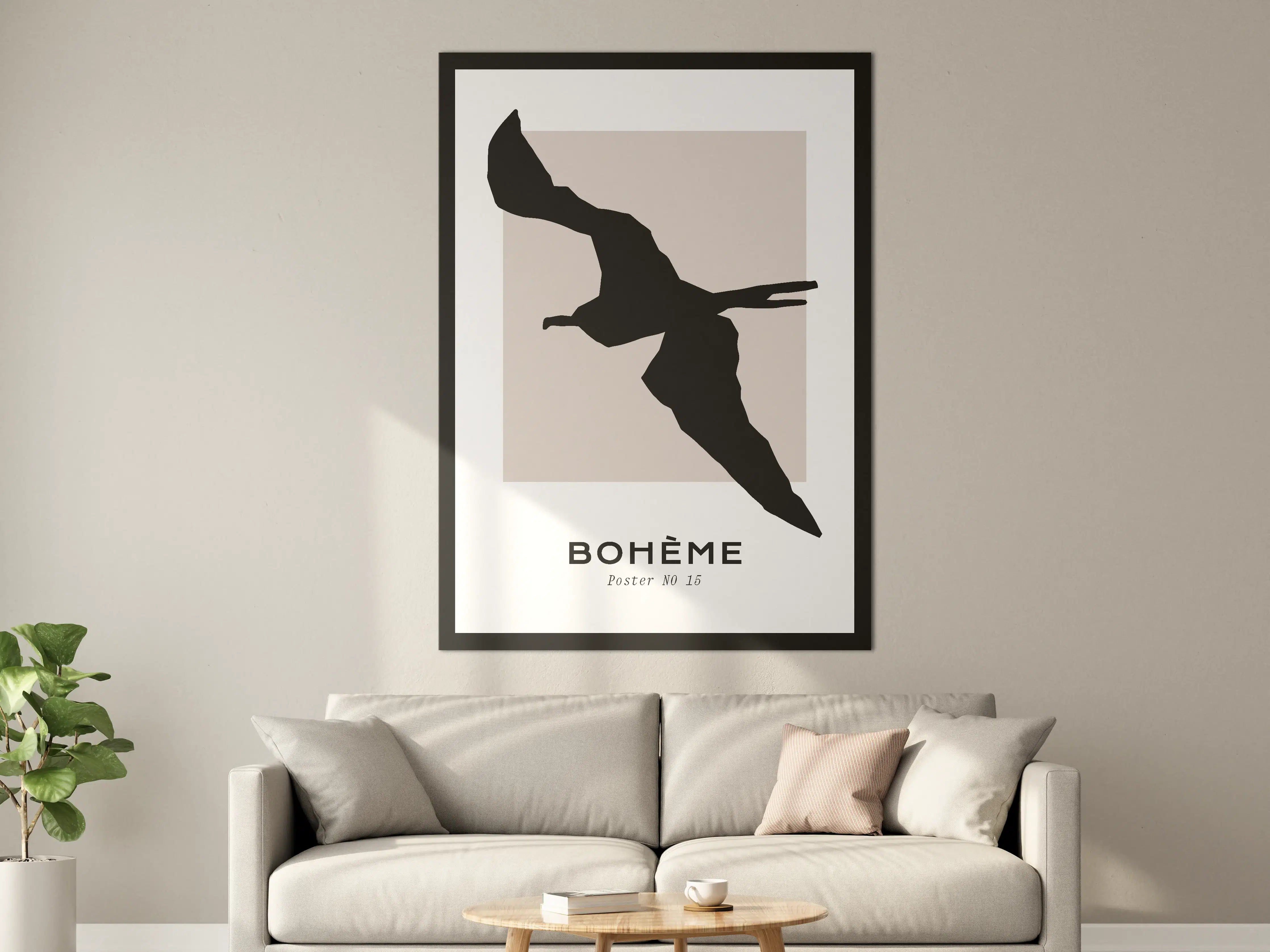 Große Wandbilder - Schwarzweiß-Vogel in Flugaufnahme