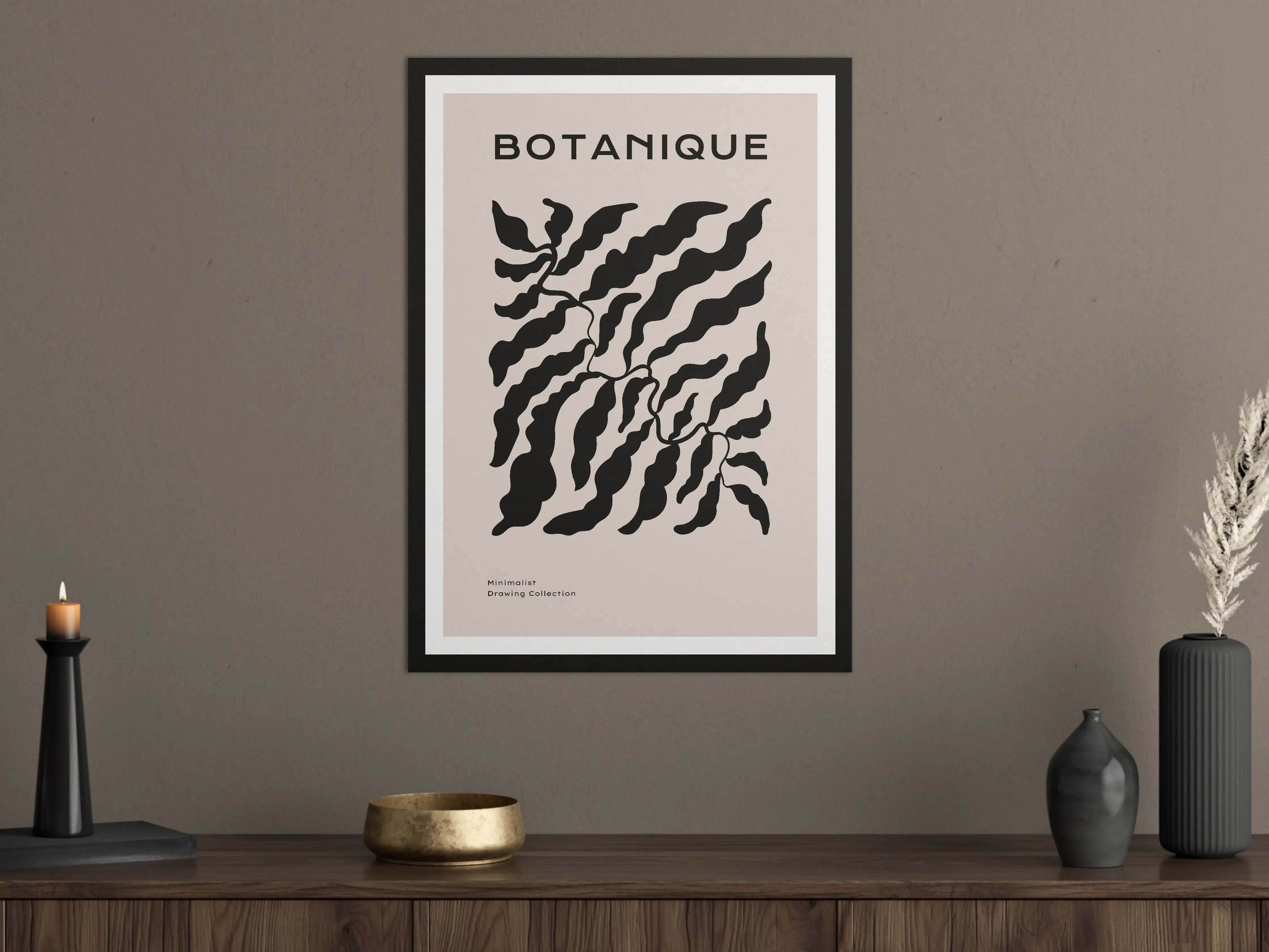 Große Wandbilder - Schwarzweiße Botanische Illustration