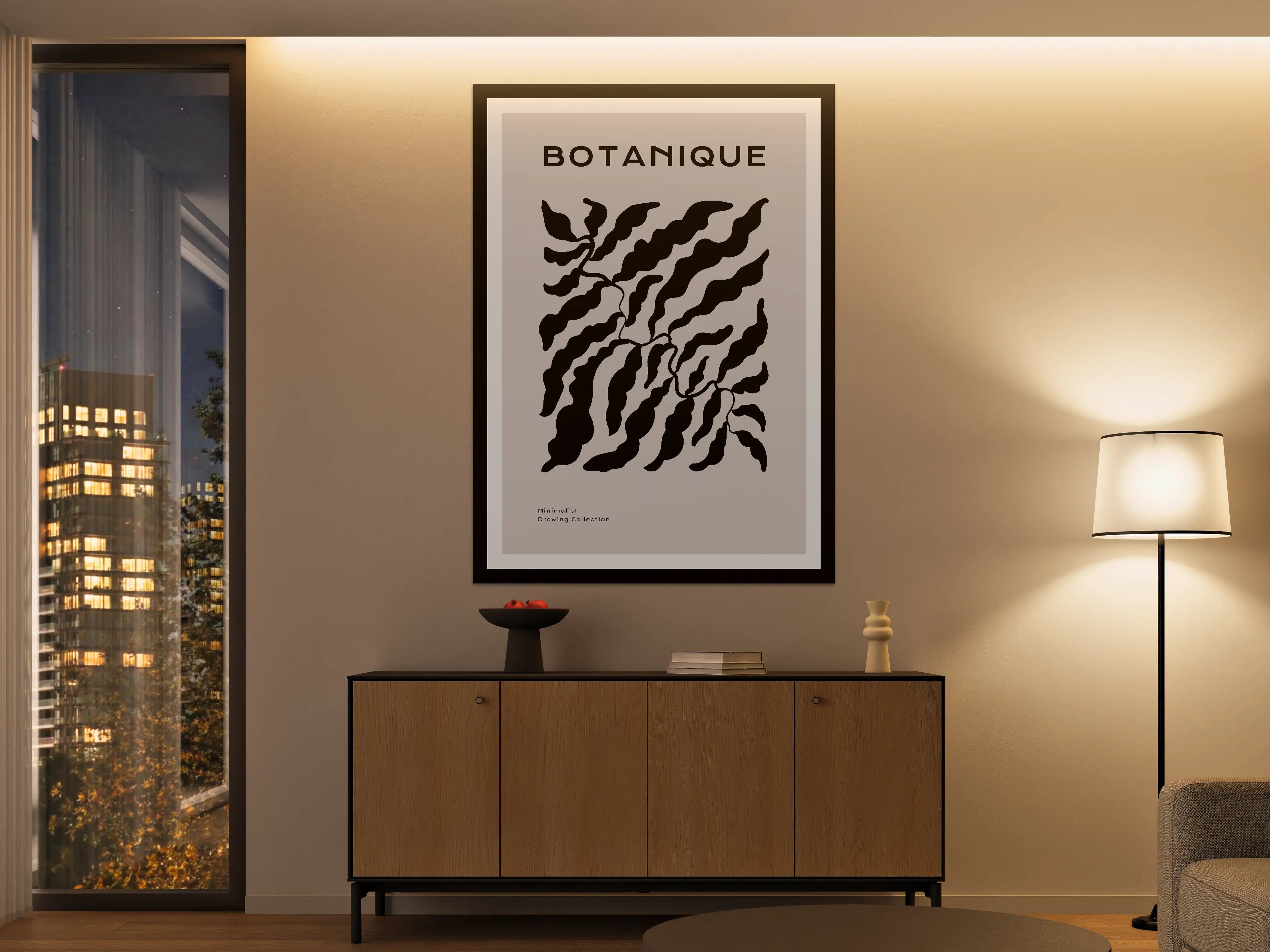 Große Wandbilder - Schwarzweiße Botanische Illustration