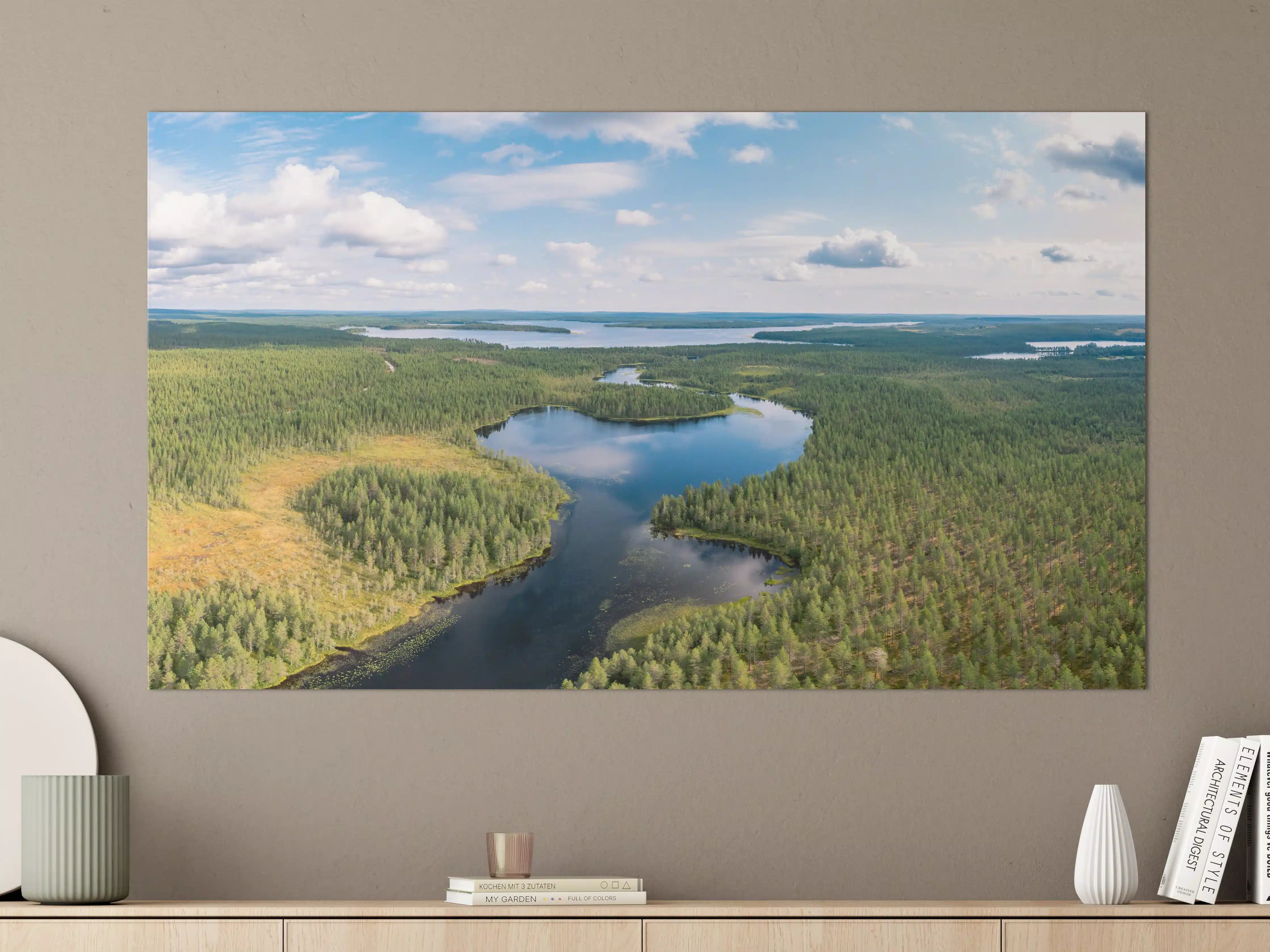 Große Wandbilder - Schwedische Seenlandschaft Luftaufnahme