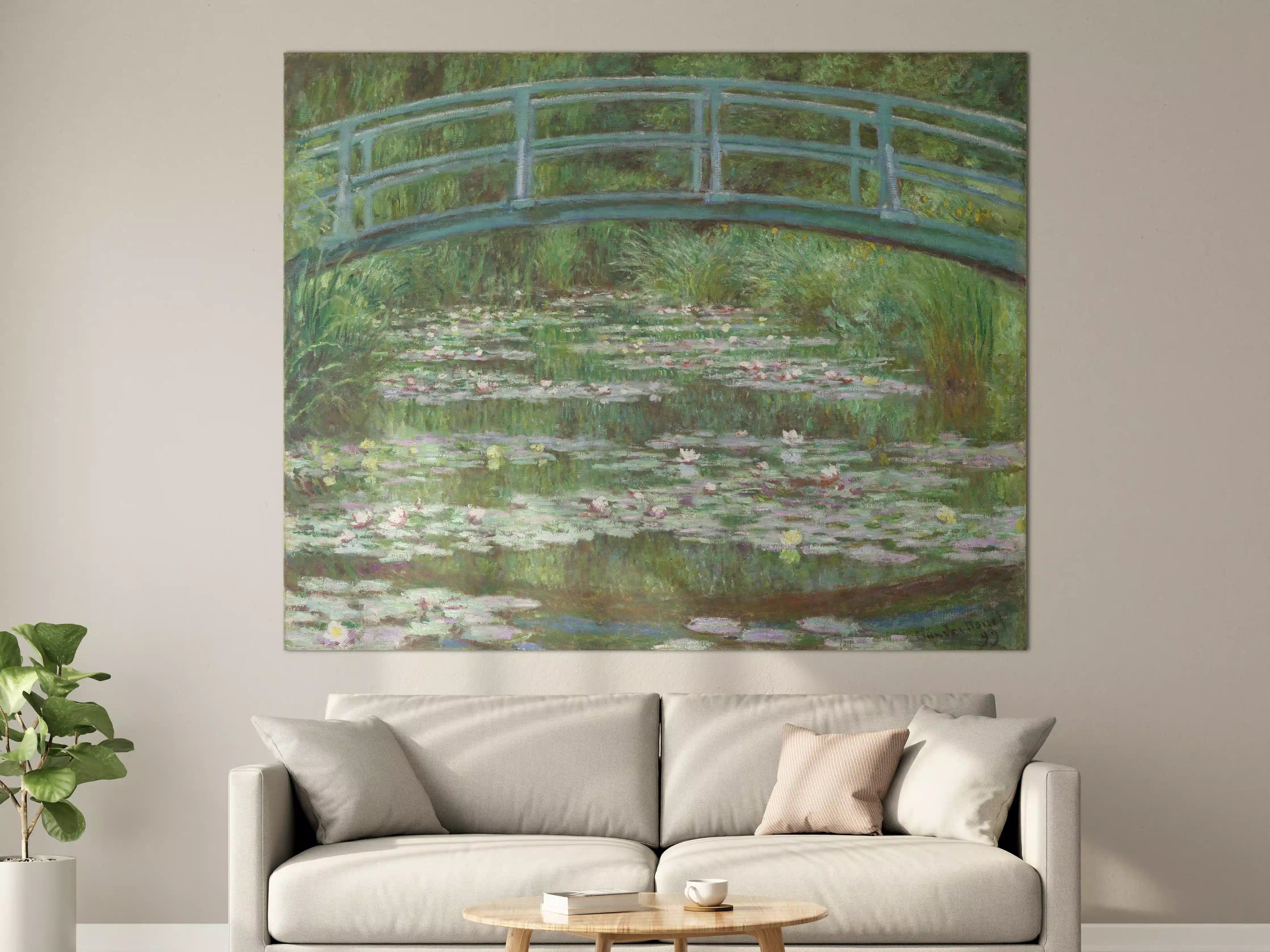 Große Wandbilder - Seerosen und Brücke in impressionistischem Stil