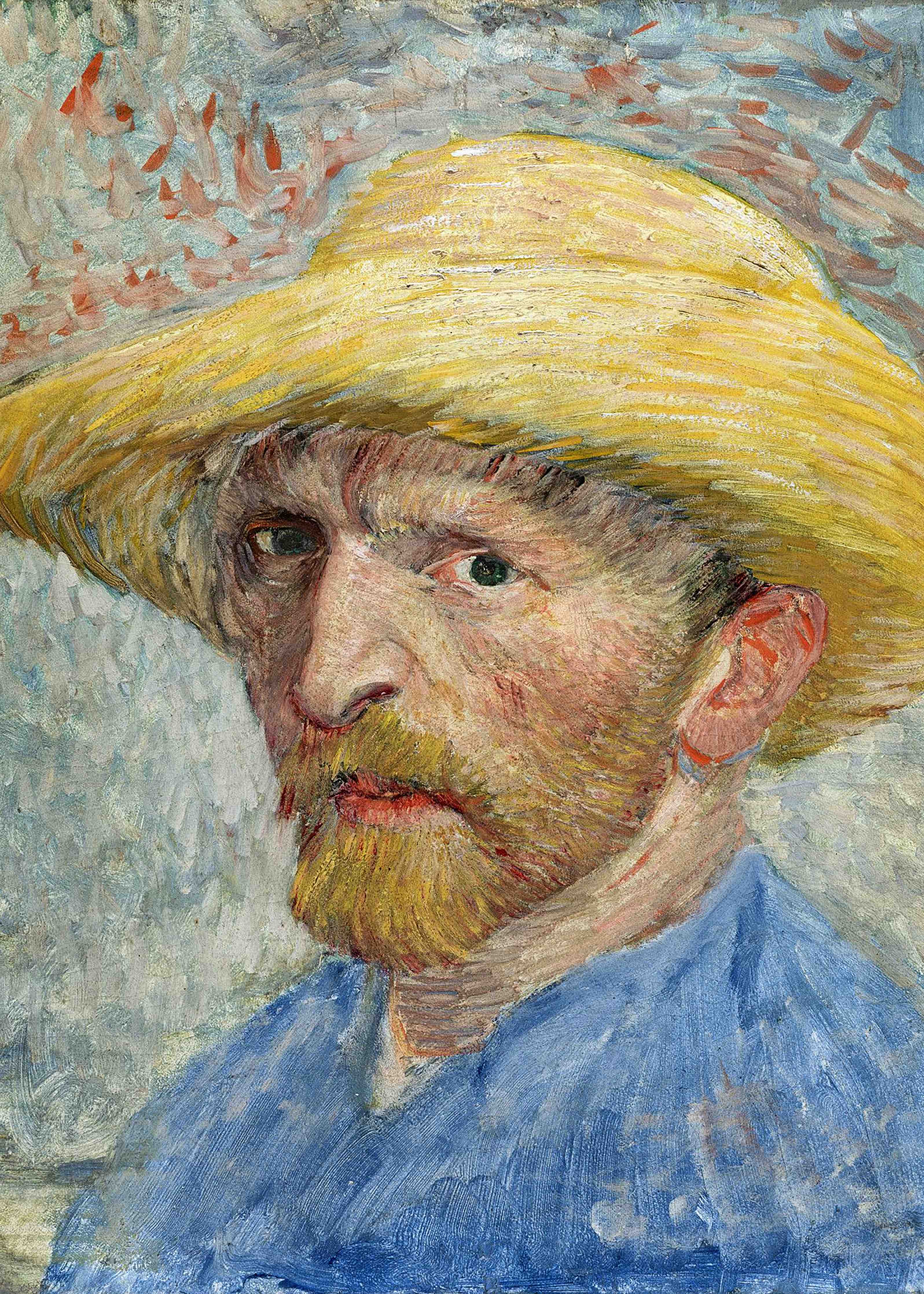 Große Wandbilder-Selbstporträt mit Sonnenhut in impressionistischem Stil