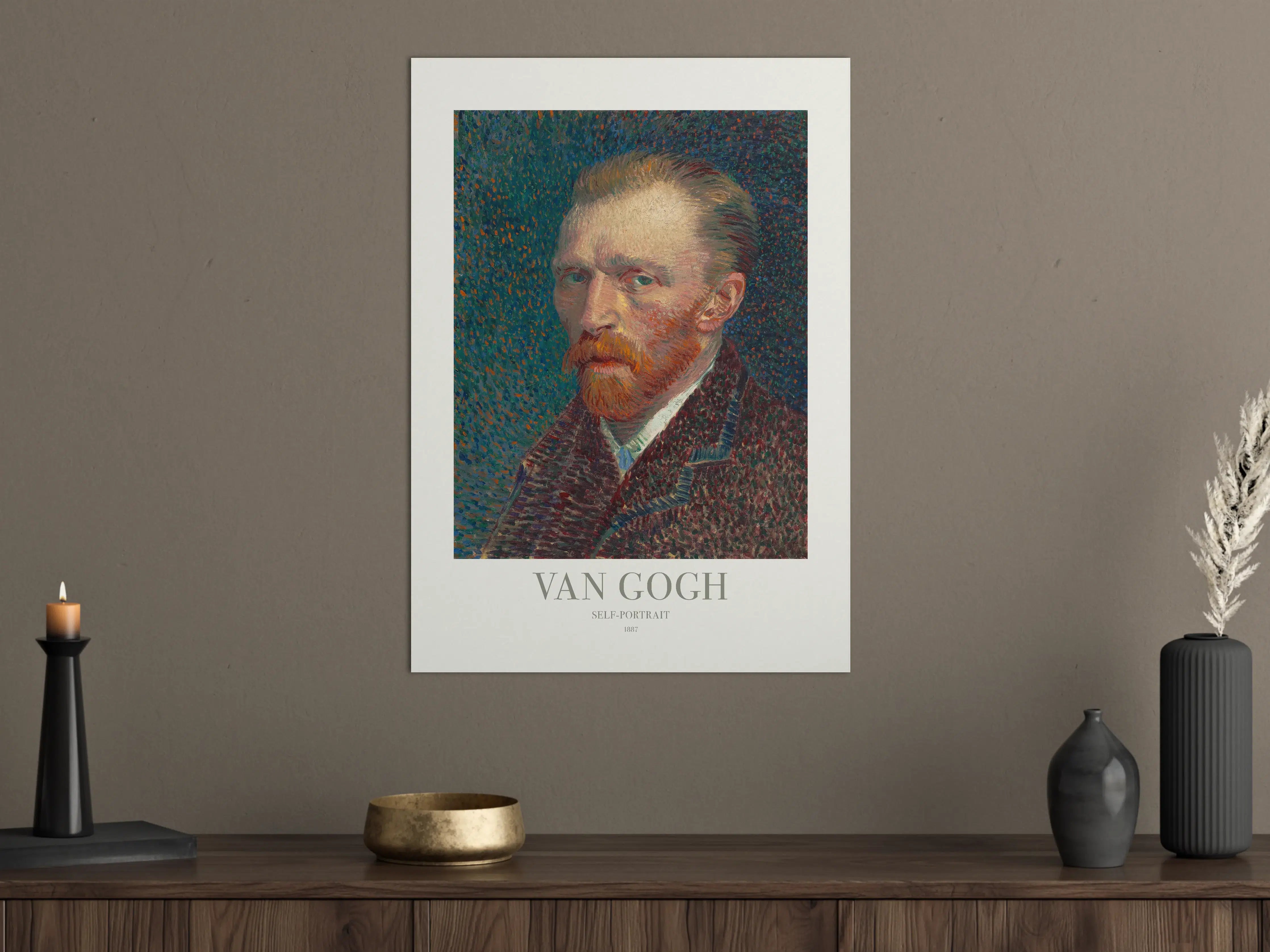 Große Wandbilder - Selbstporträt von Van Gogh in Pointillismus-Technik