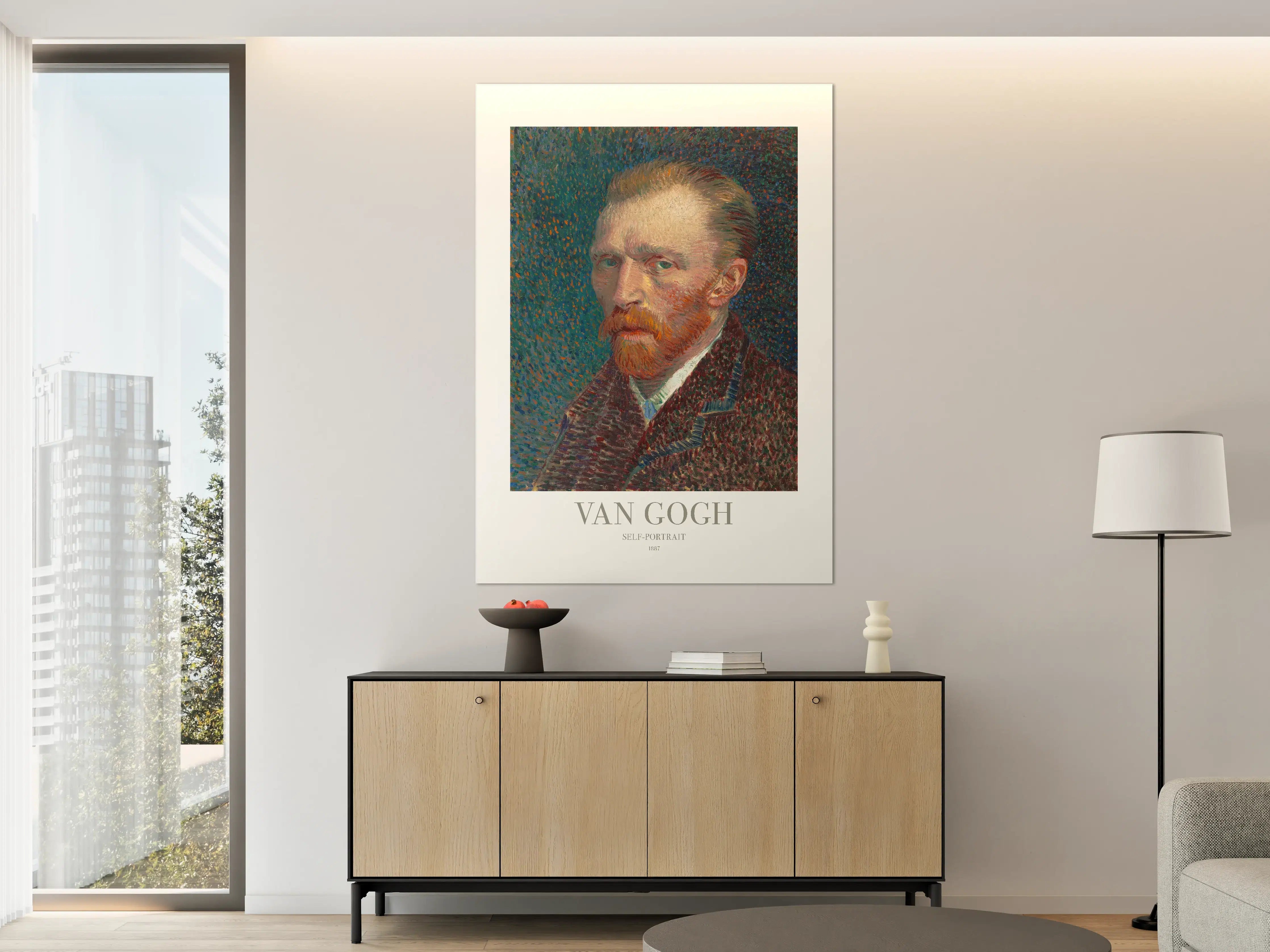 Große Wandbilder - Selbstporträt von Van Gogh in Pointillismus-Technik