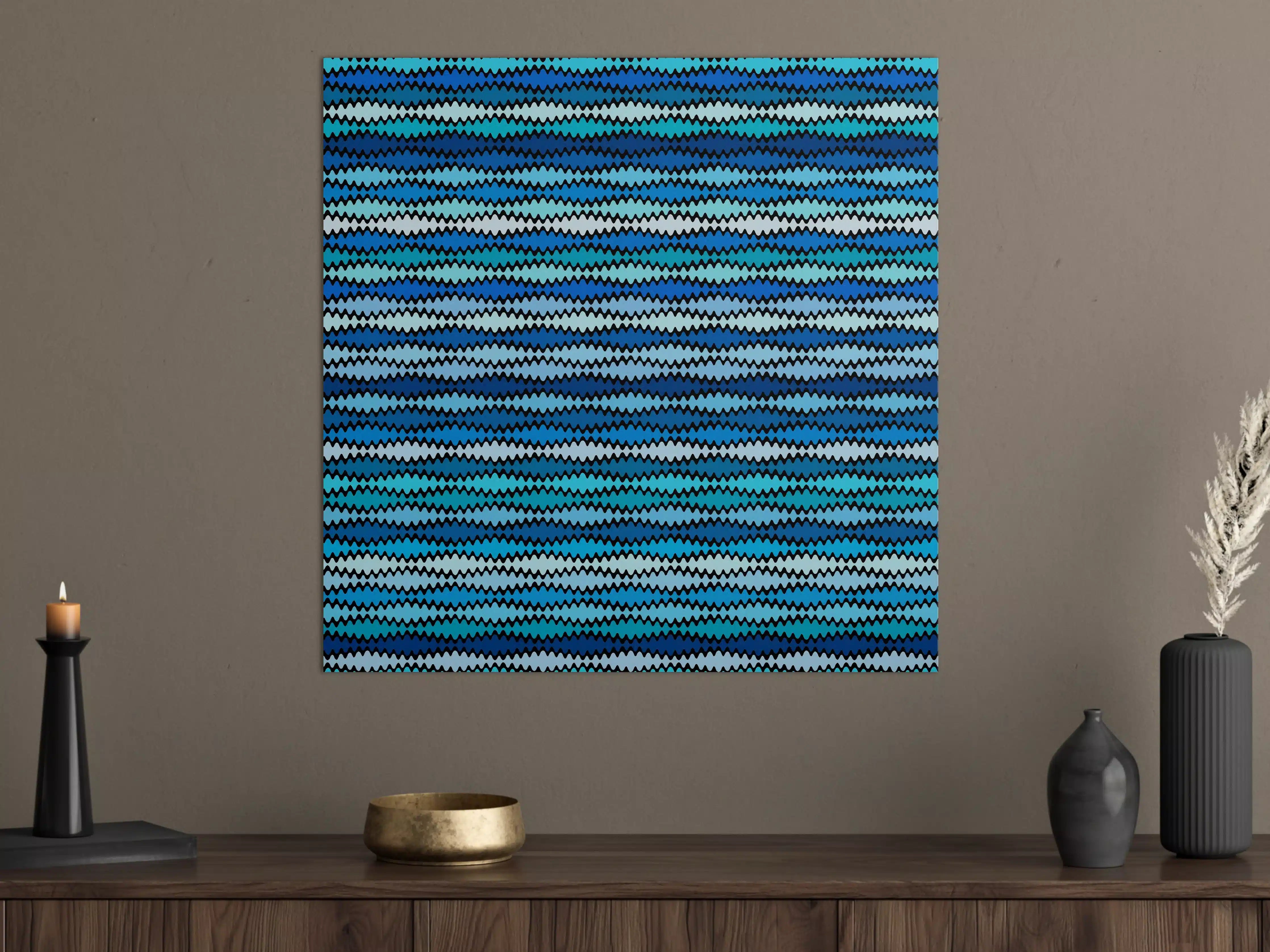 Große Wandbilder - Silbergraue Wasserwellen-Textur