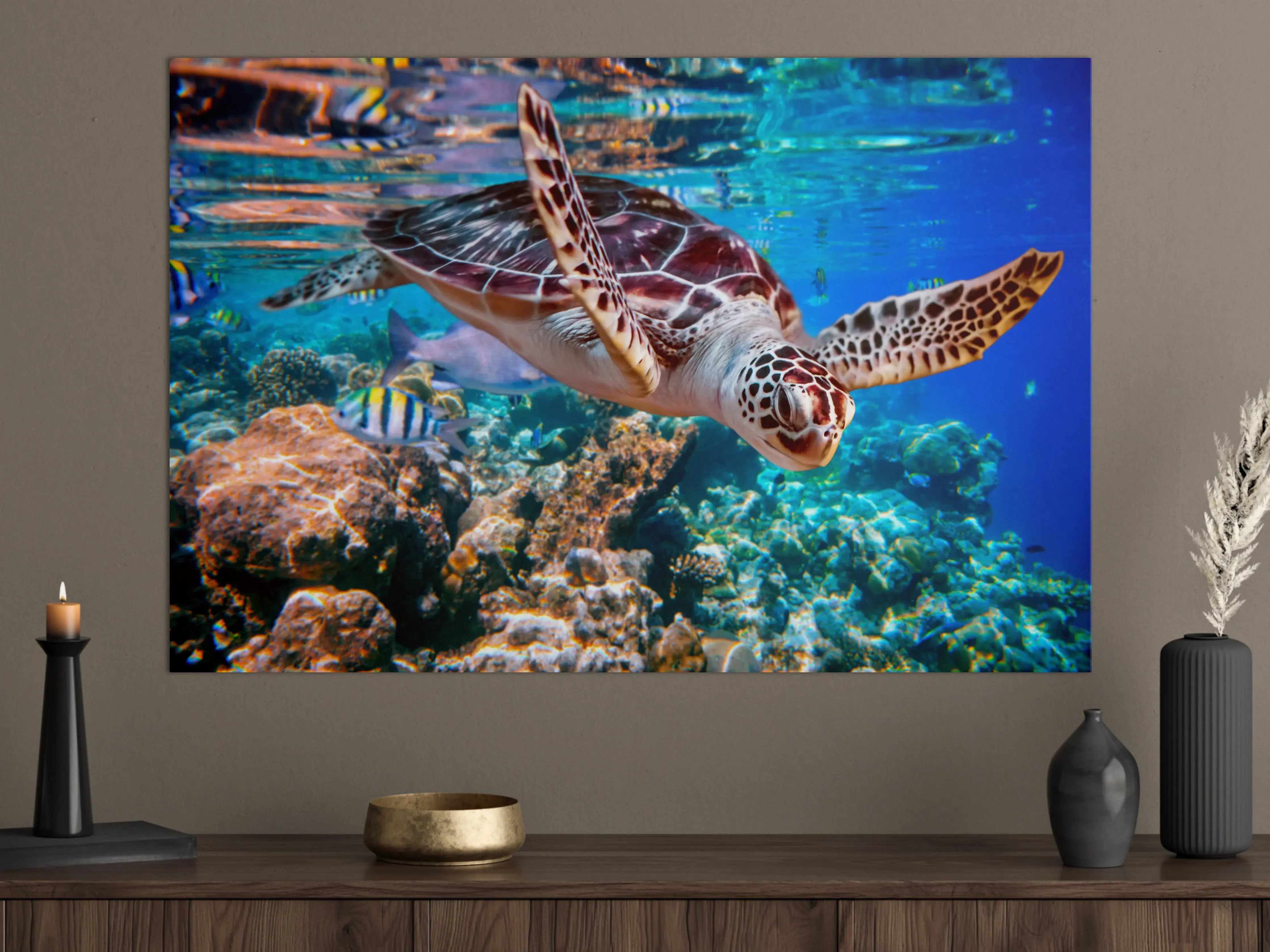 Große Wandbilder - Silberne Meeresreptilien