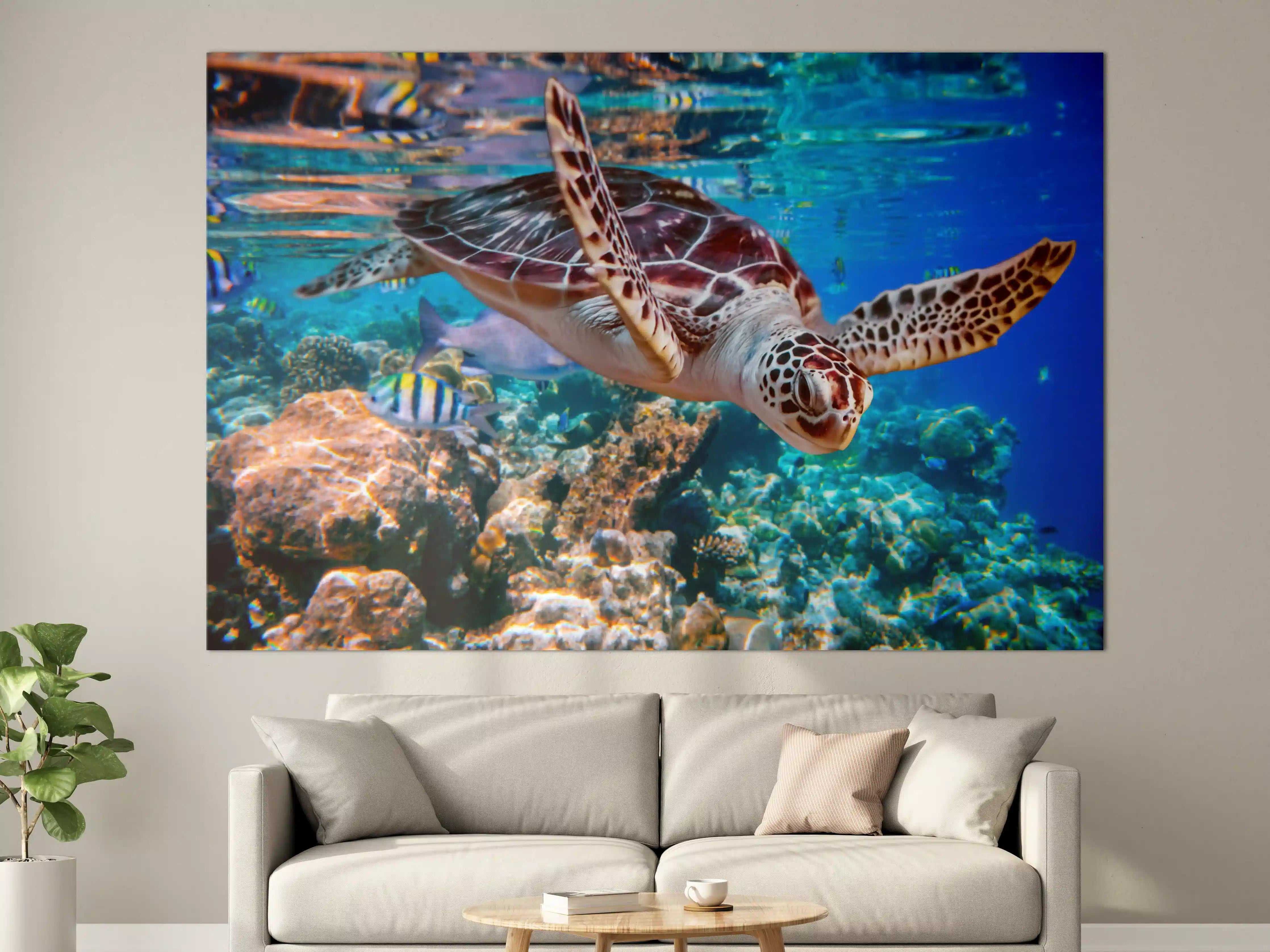 Große Wandbilder - Silberne Meeresreptilien