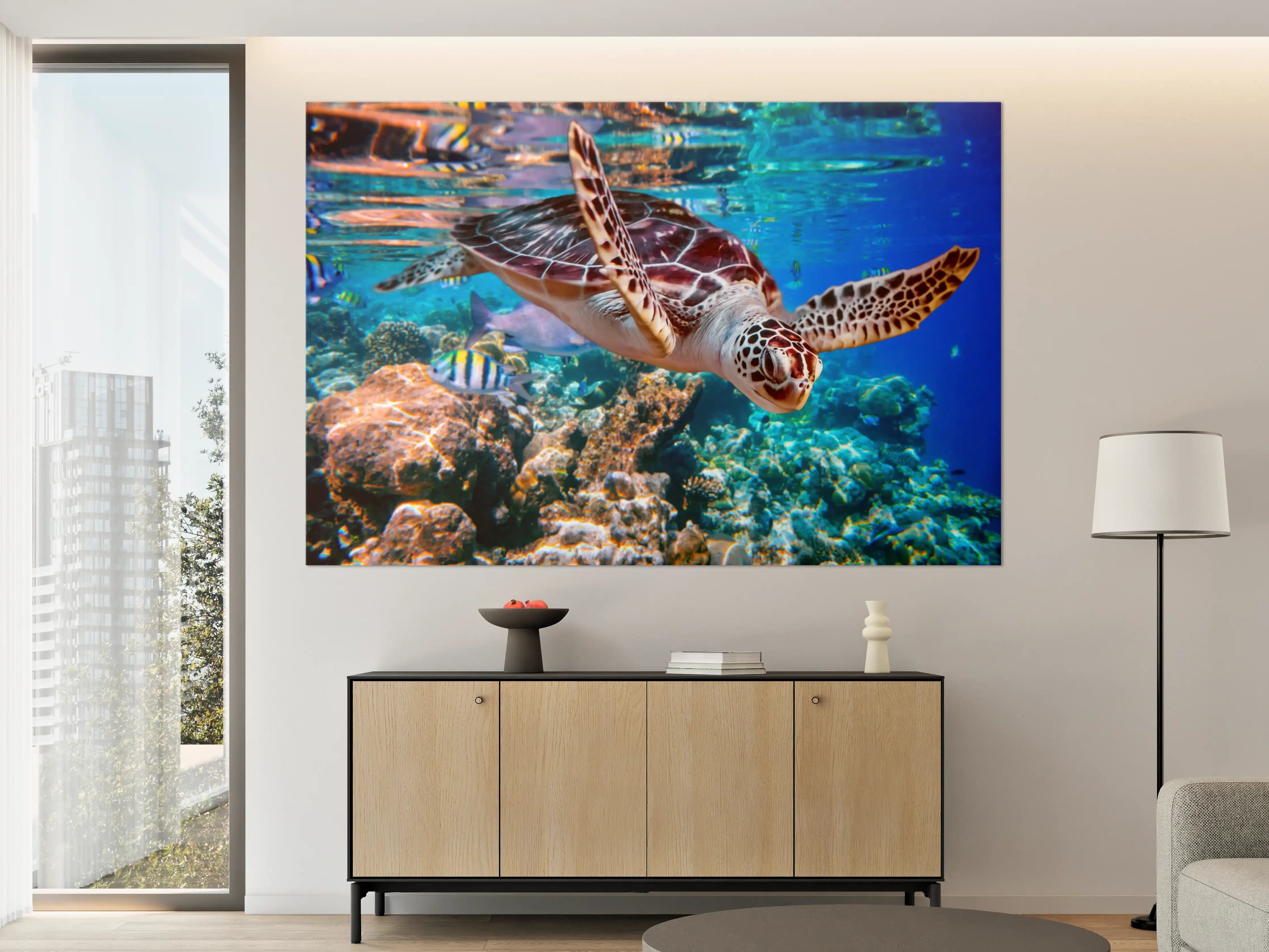 Große Wandbilder - Silberne Meeresreptilien